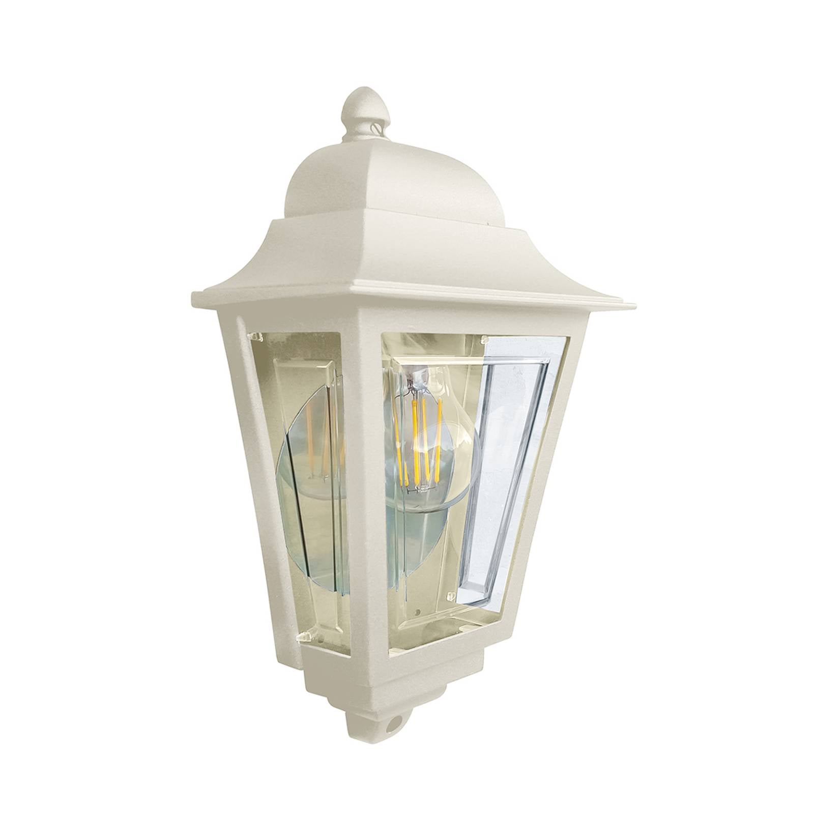 Außenwandlampe Deco Lane, creme, Laterne, Aluminium, IP44