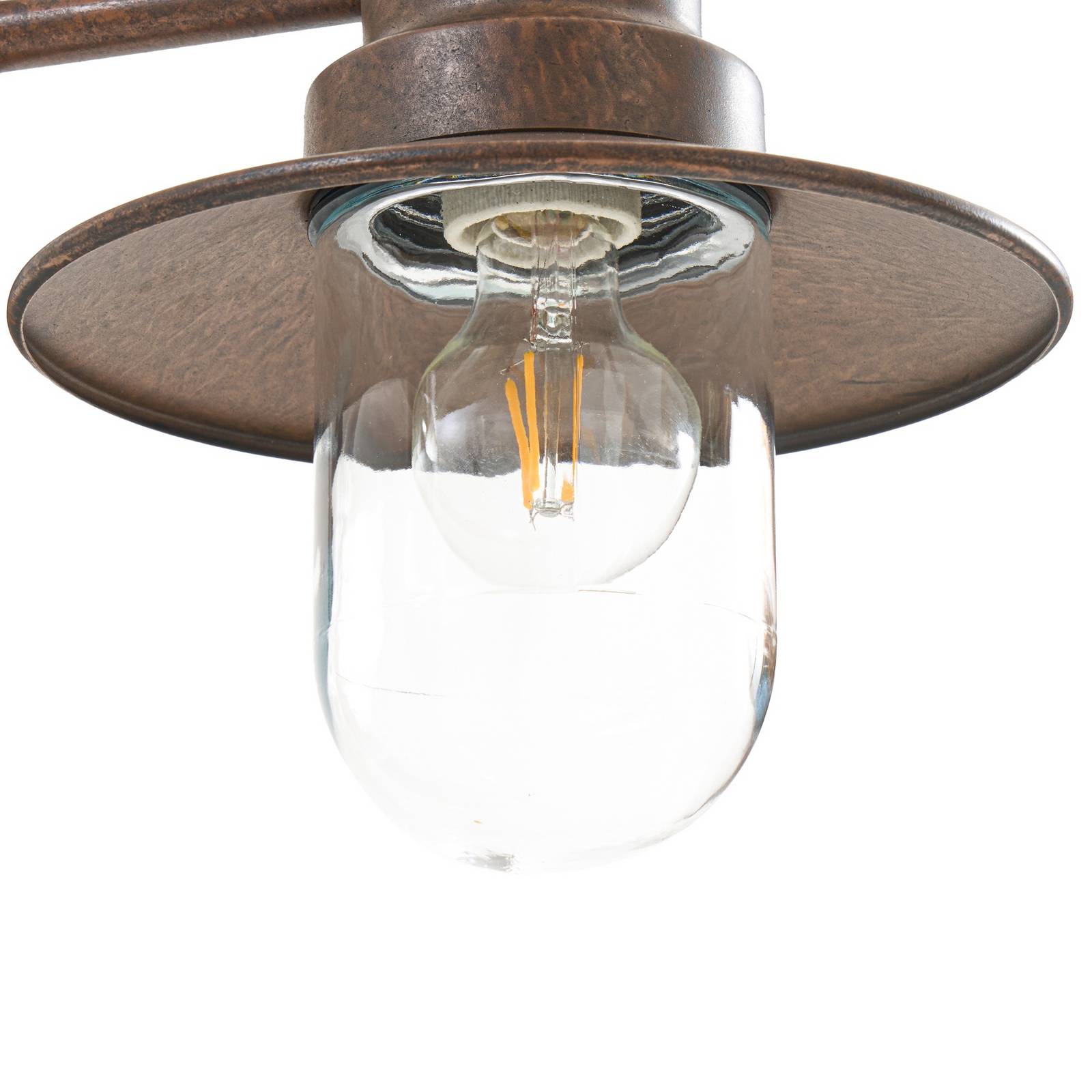 Lindby Słupek oświetleniowy Eloretta, rdza, 110 cm, stal, IP44, E27