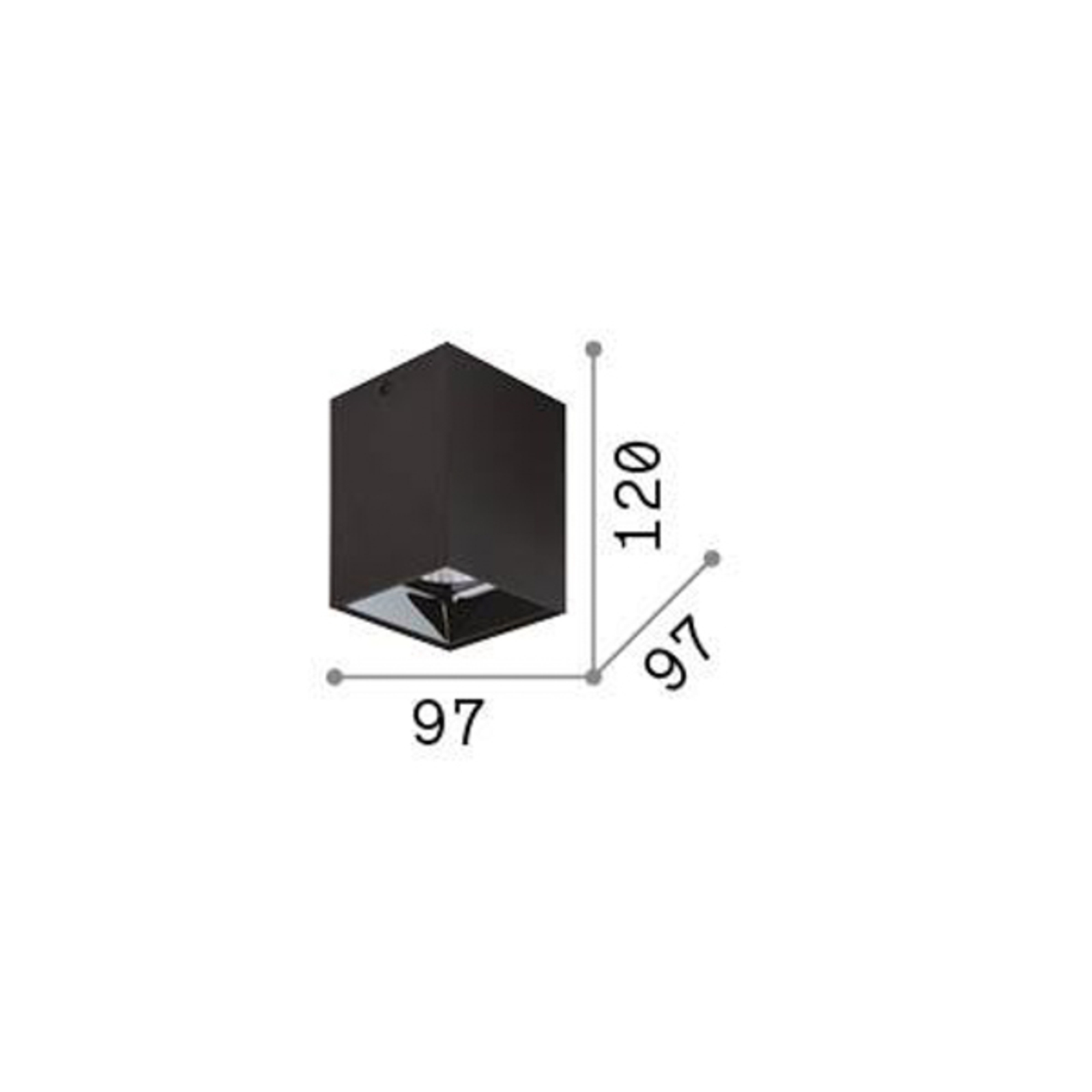 Ideal Lux LED-Downlight Nitro Square, schwarz, Höhe 12 cm