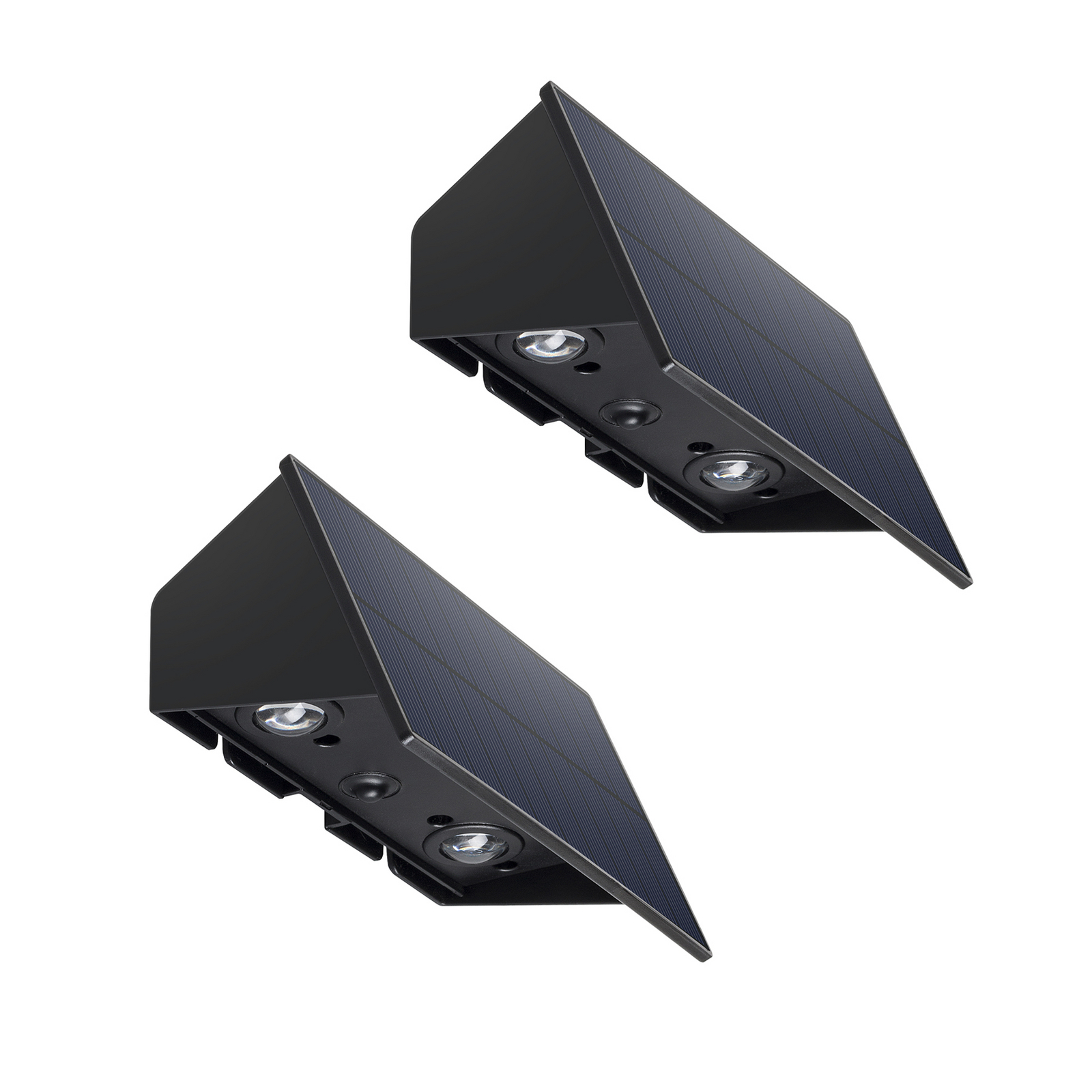 Blinky Black 2-bulb LED wall lamp, set of 2, width 15 cm