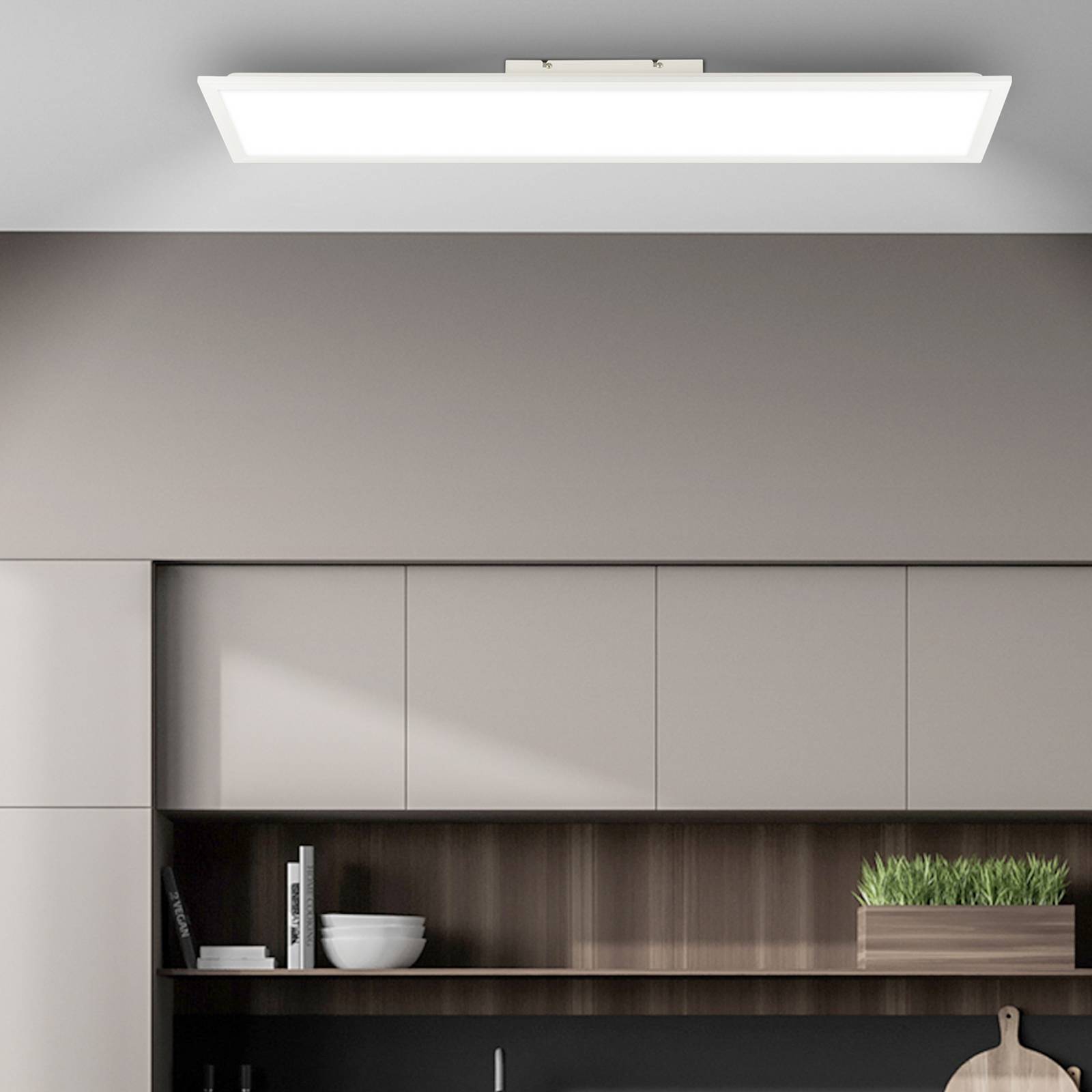 Briloner Panneau LED Simple A, blanc, 100 x 25 cm, métal, 4 000 K