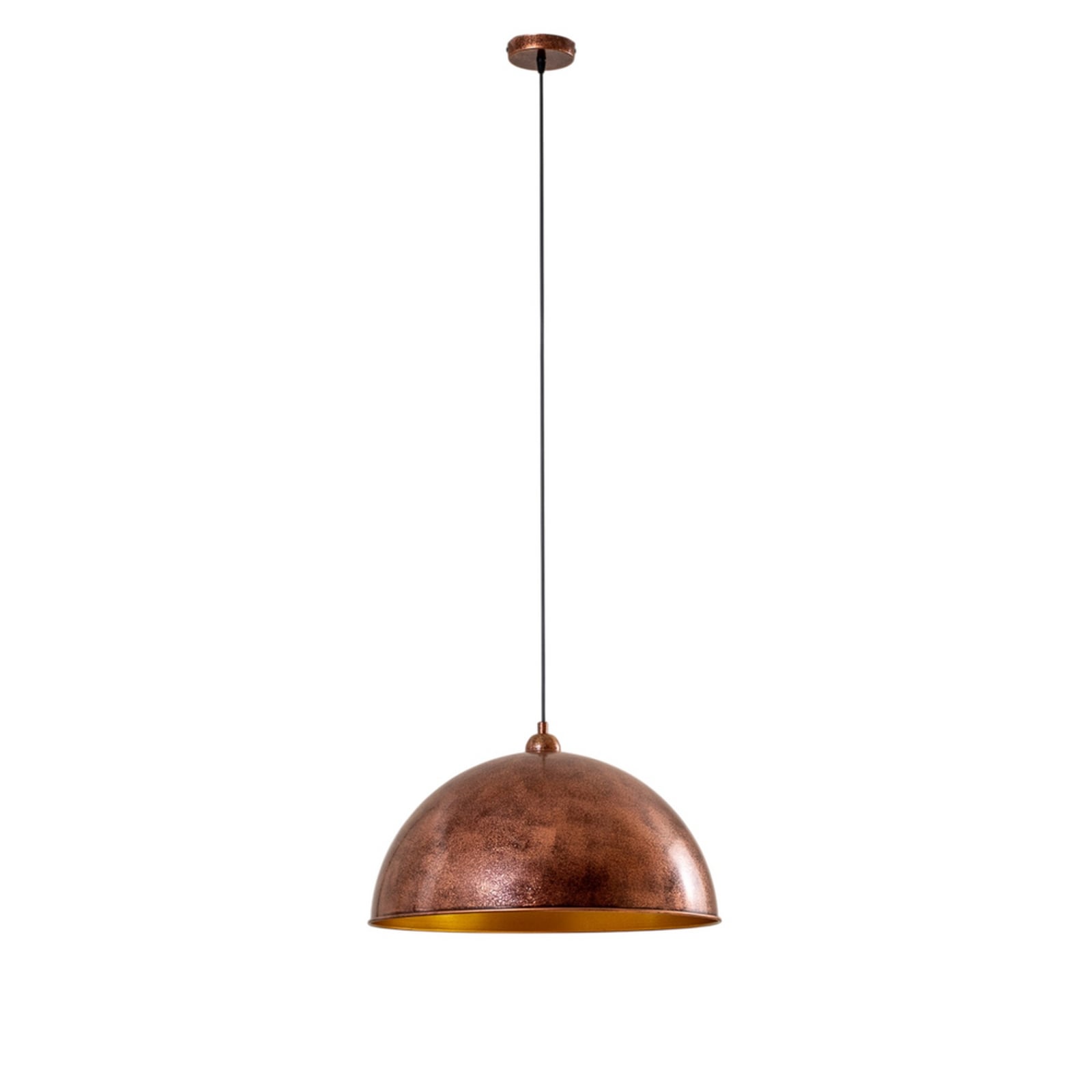 Casimir pendant light, burnished copper, Ø 50 cm, metal, E27