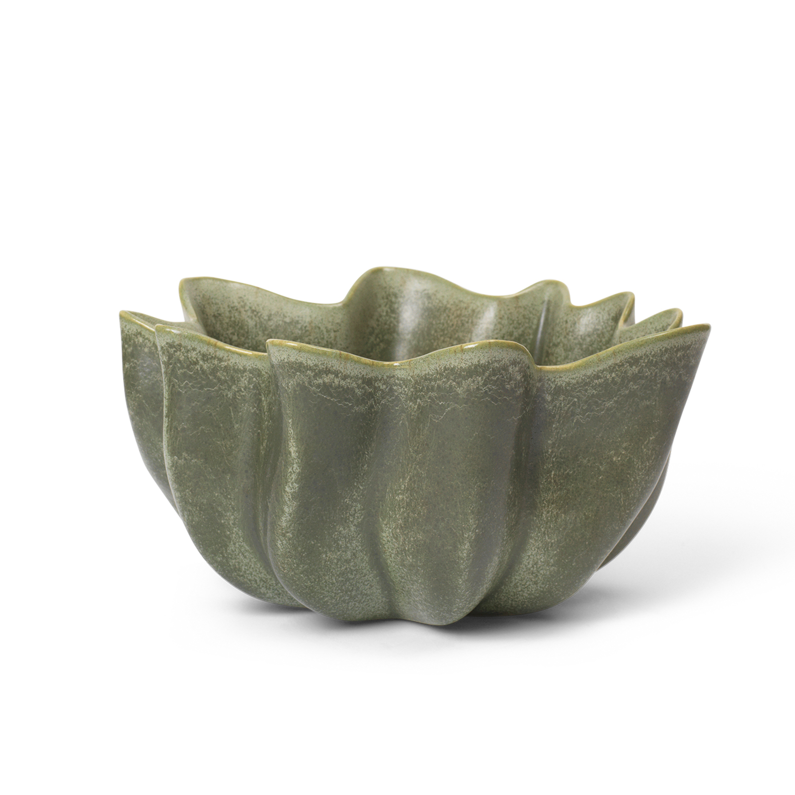 ferm LIVING Bol Nium, verde, Ø 36 cm, ceramică, glazurat