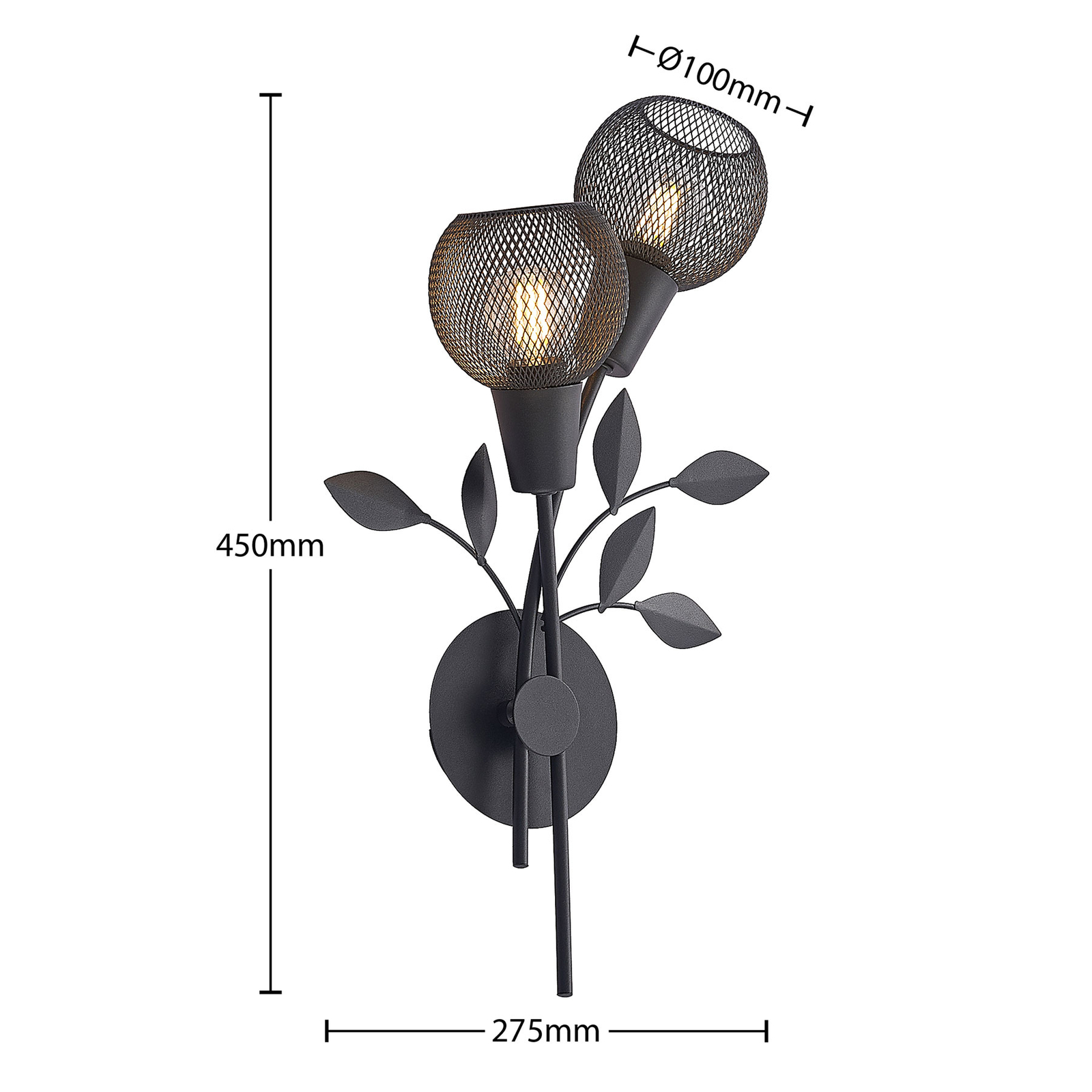 Lindby Kanye Florentiner-Wandlampe, zweiflammig