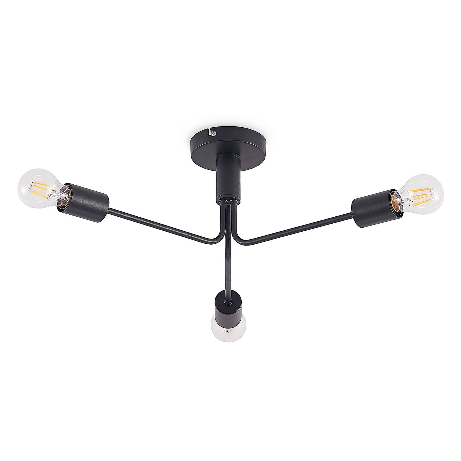 Lindby Imonis plafón, 3 luces, para salón / comedor, hierro, E27, 60 W, altura: 20 cm
