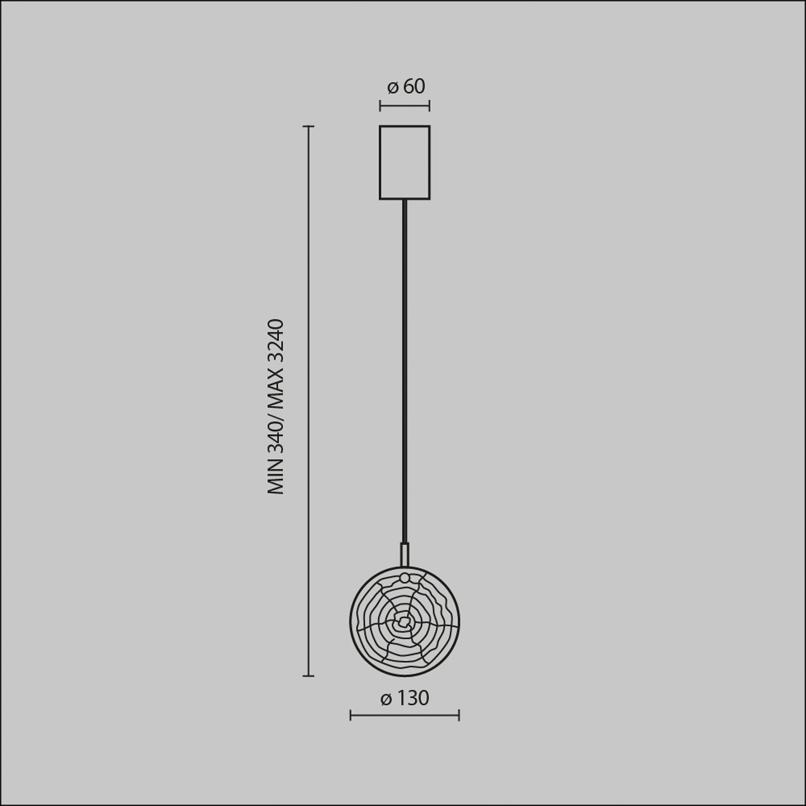 Hanglamp Maytoni Frozen, Ø 13 cm, helder/messing, glas