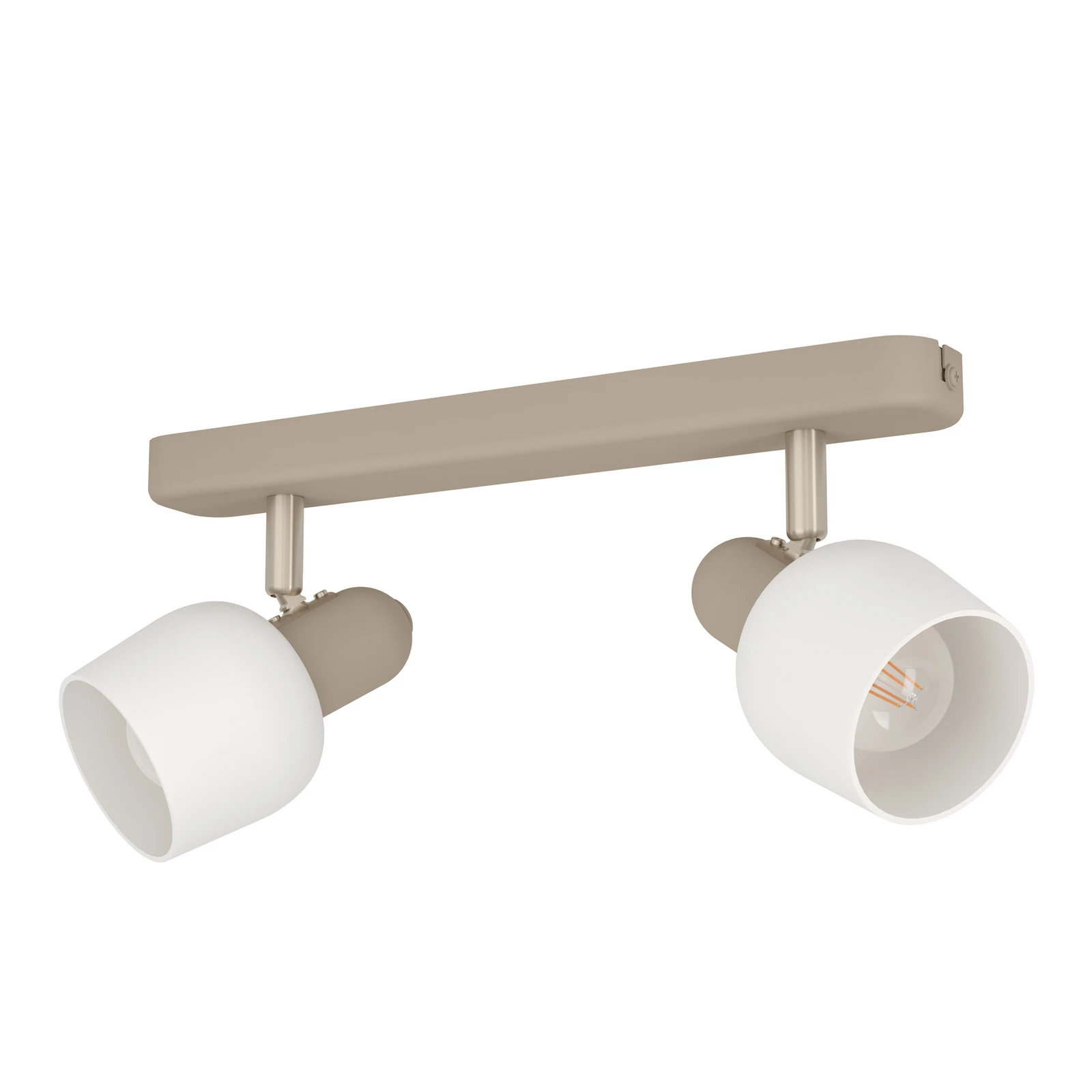 Spot pour plafond Corato, sable/nickel/opale, 2 lampes