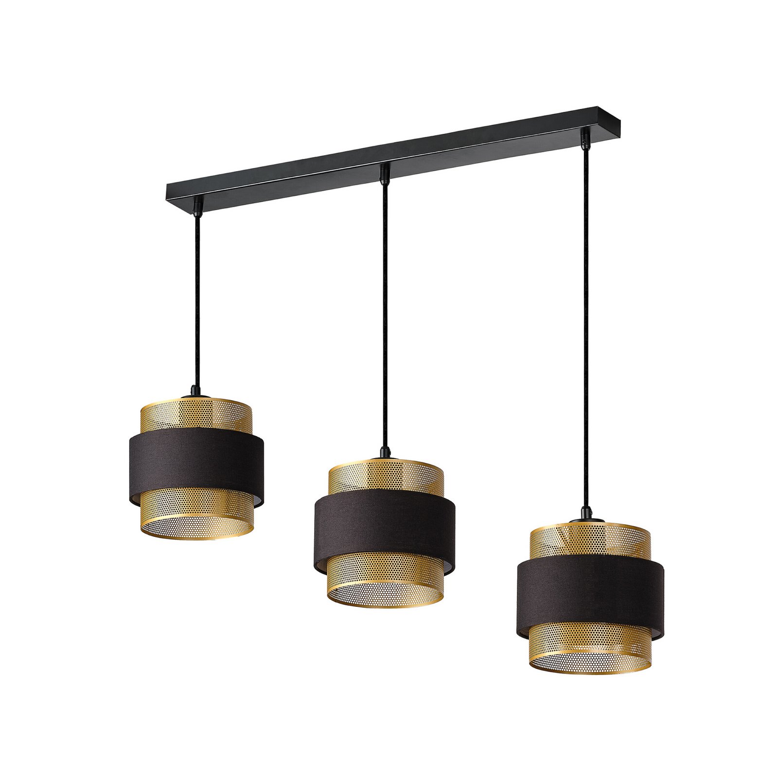 Lampada a sospensione OSRAM Decor Hornet, a 3 luci, nero/oro