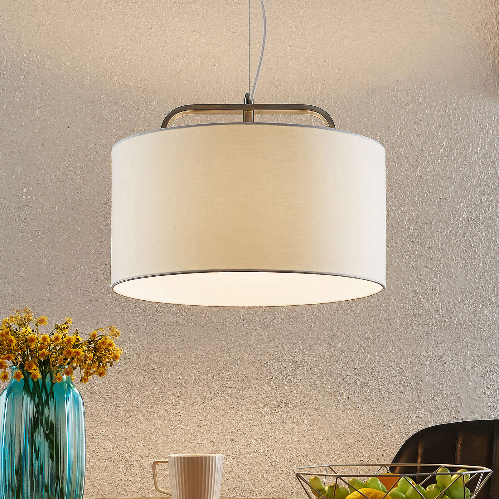 Lindby Jevanna lámpara colgante, 1 luz, blanco
