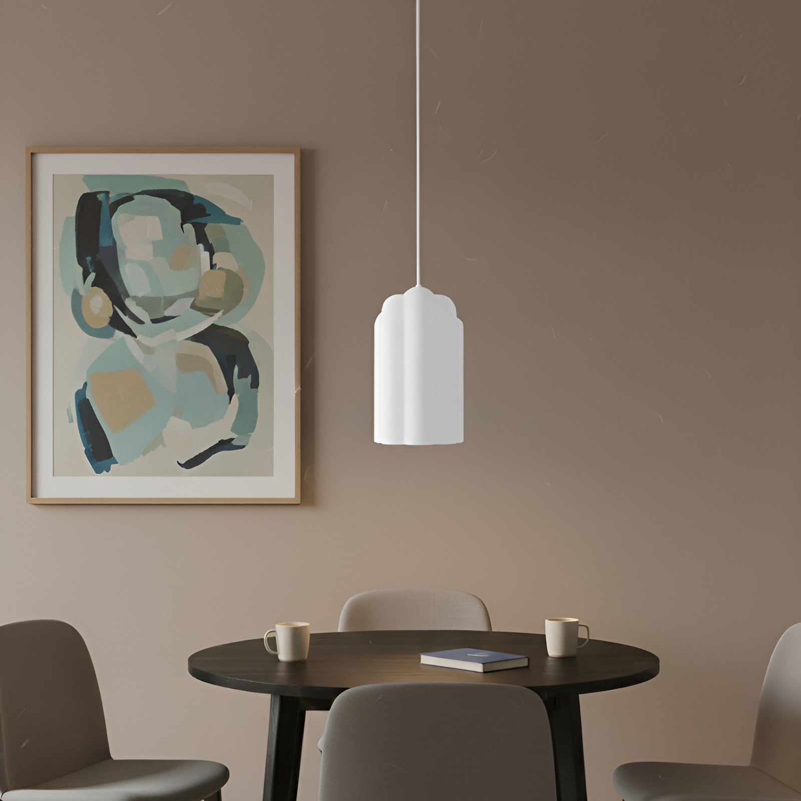 Lunja riippuvalaisin, 1-lamppuinen, E27, valkoinen, lasi - Lucande Lunja riippuvalaisin, 1-lamppuinen, E27, valkoinen, lasi - Lucande