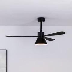 Kattotuuletin Amelia Cone LED-valolla, musta
