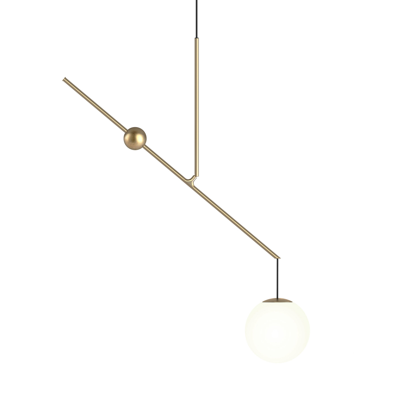 Luceplan Malamata závěsná lampa mosaz, 106 cm