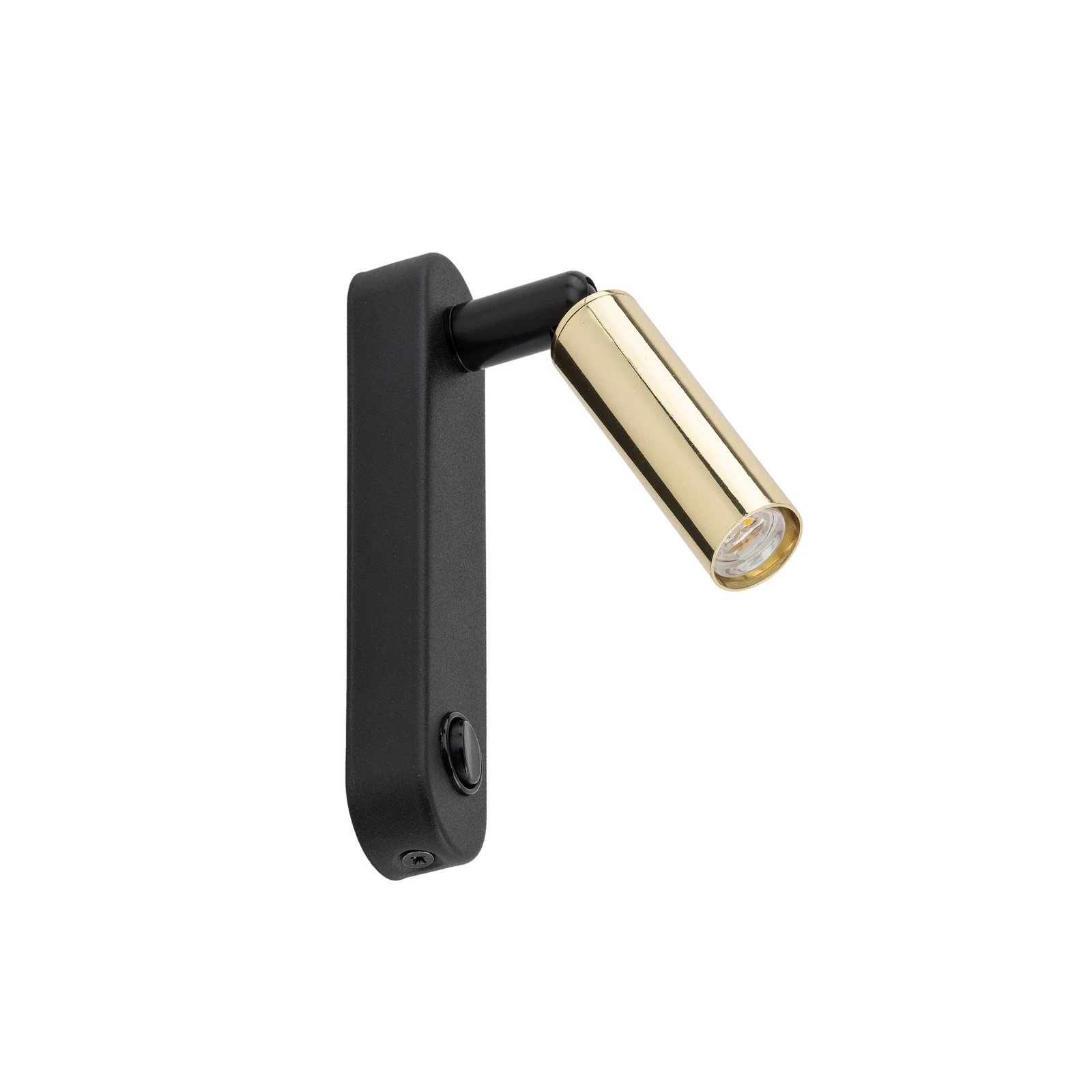 Aplique de pared Enzo Long, negro-dorado, 22 cm, regulable, G9