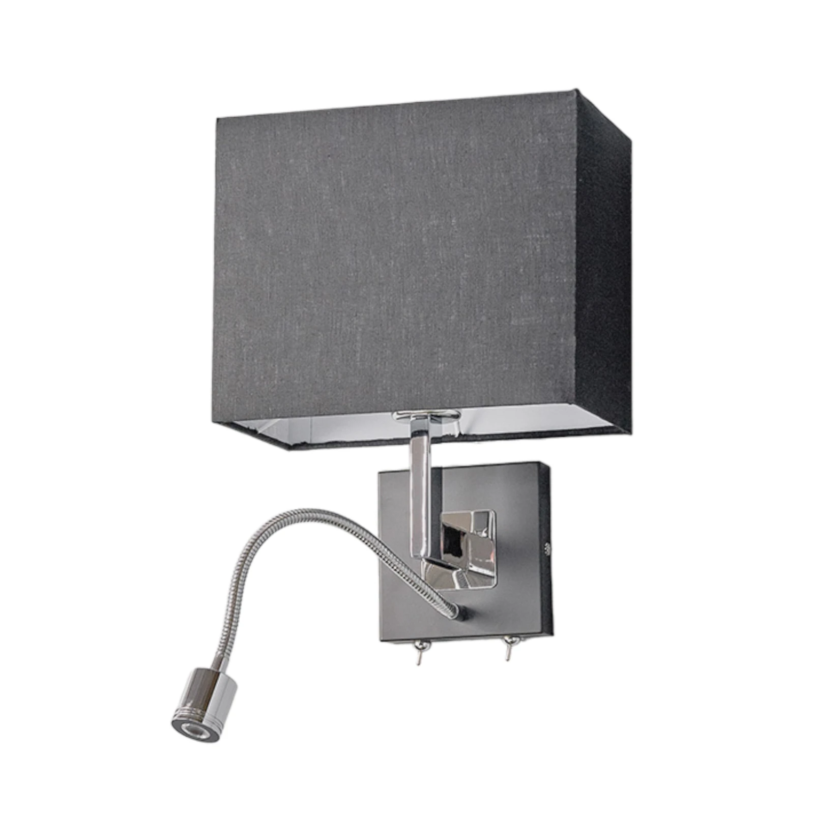 Lucande vägglampa Rebekka, 31 cm, svart, LED-läsarm