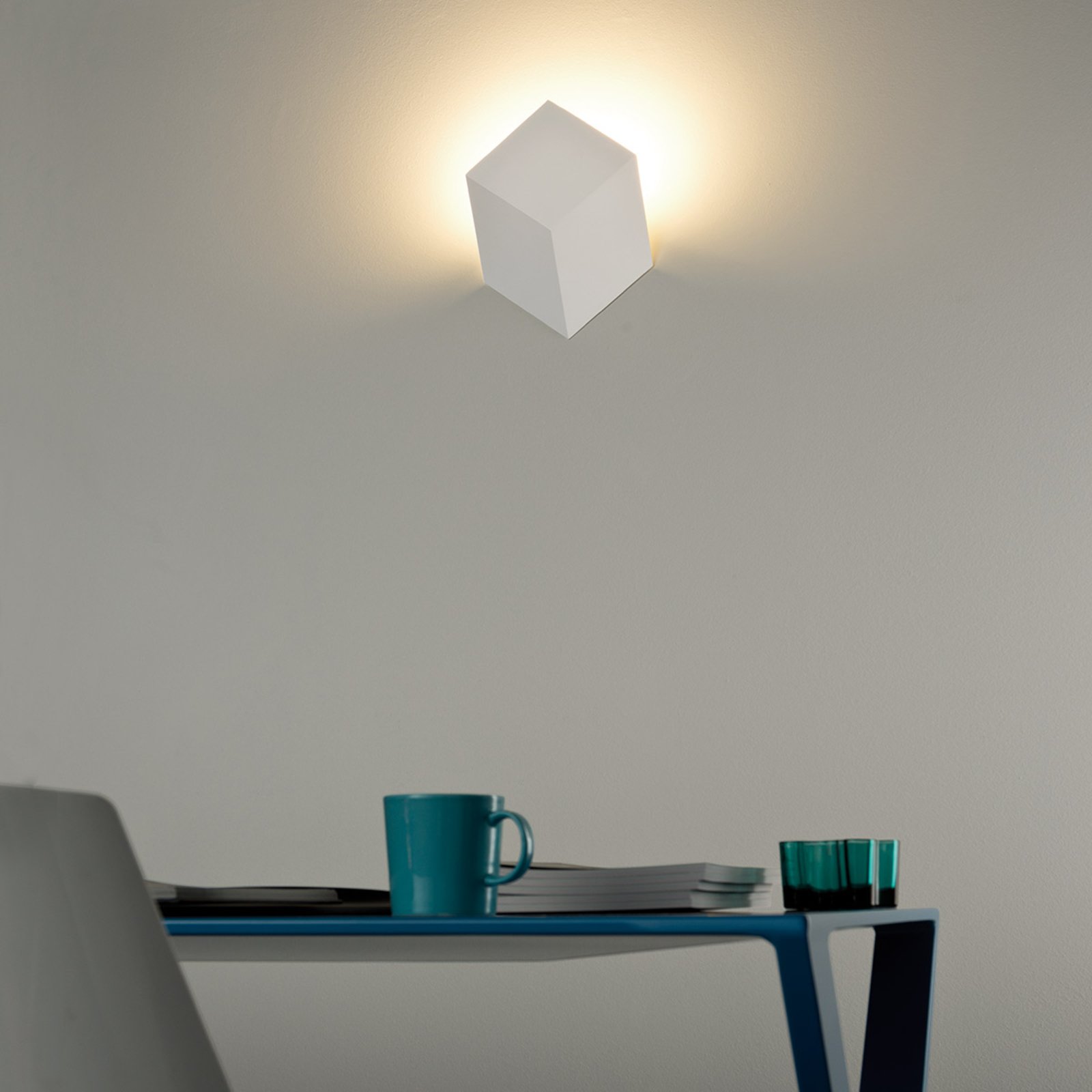 QB W0 Wall Lamp Phase Dim. Matt White - Rotaliana