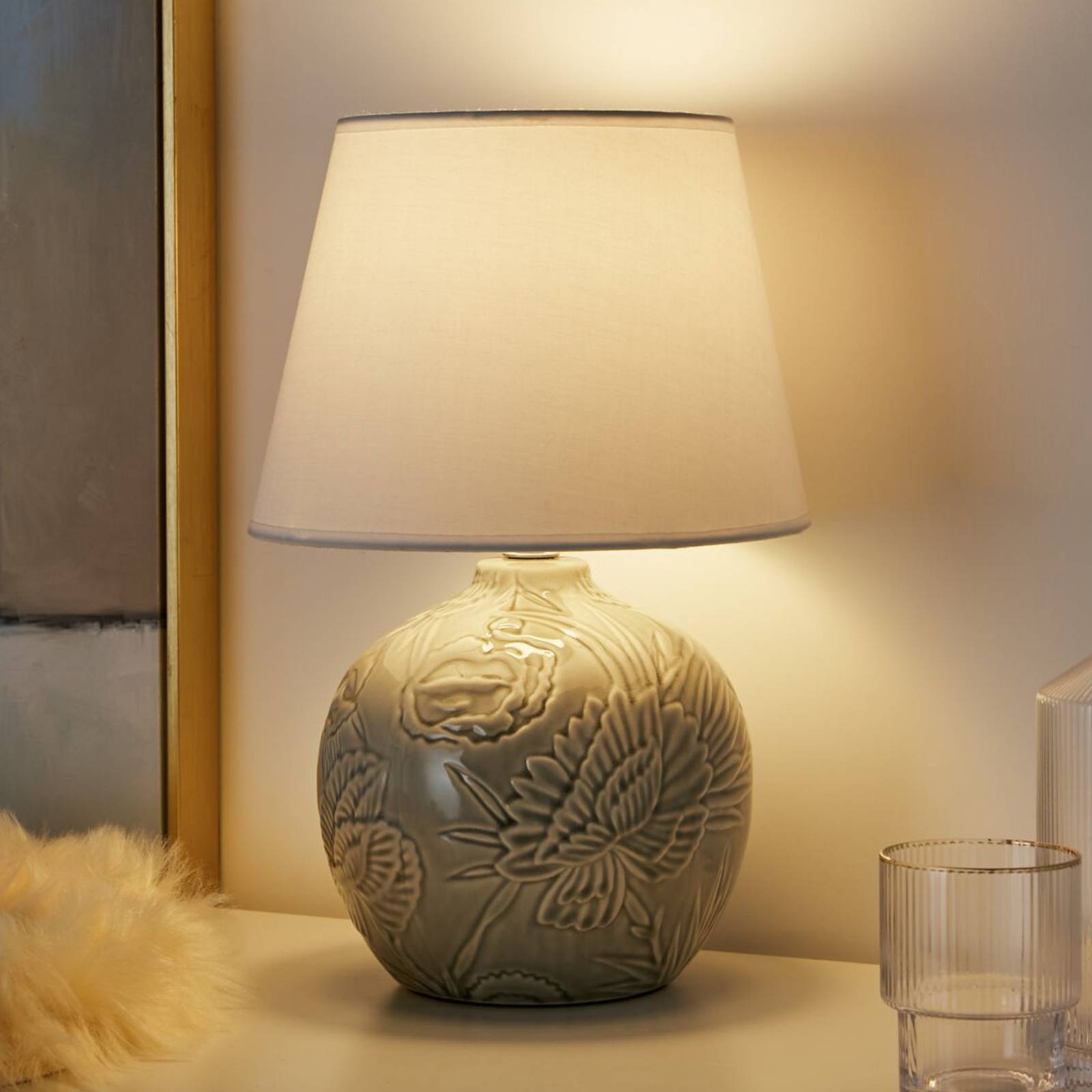 Pauleen Tender Love bordlampe – keramik og stof