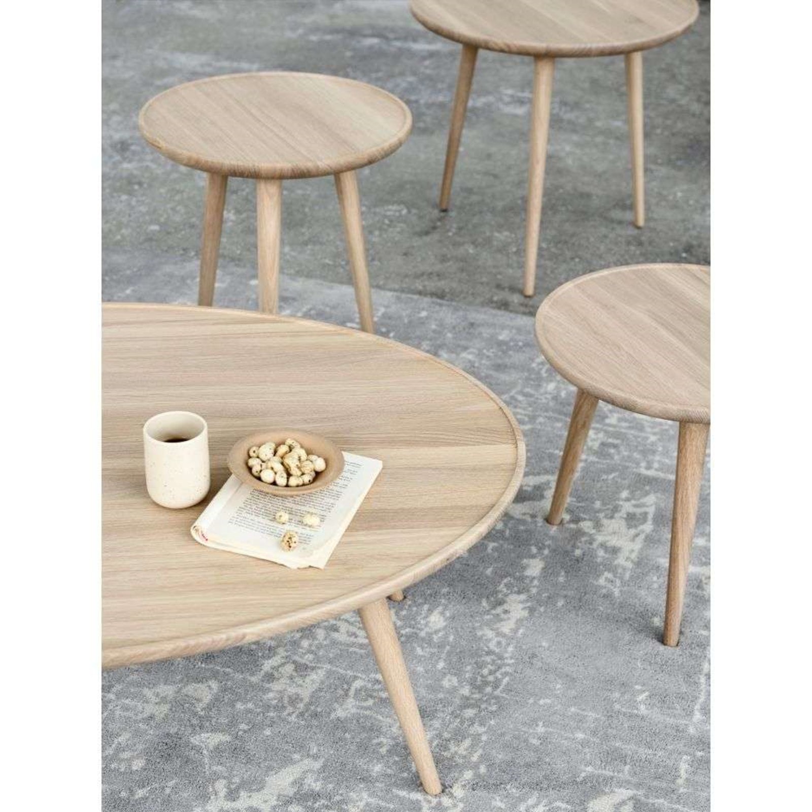 Accent Side Table Matt Lacq Oak Small Ø45 - Mater