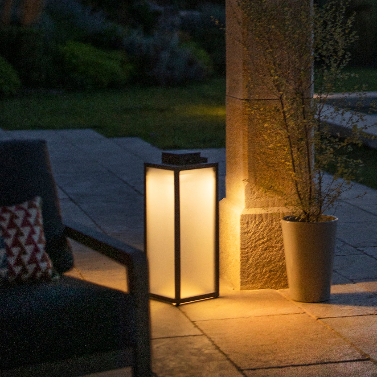 Tradition LED solar lantern, anthracite, height 65 cm
