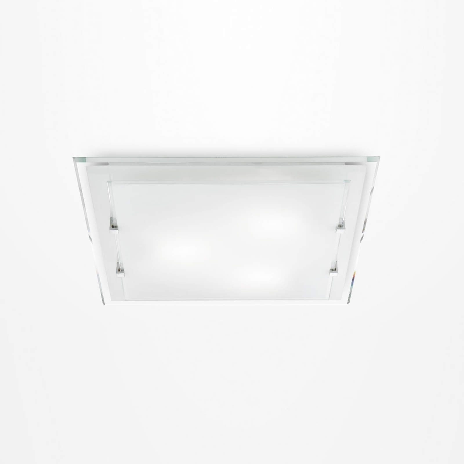 Perenz Angular Victoria ceiling light, 30 cm x, for Workroom / Office, glass, metal, E27, 40 W, energy efficiency: A++, L: 30 cm, W: 30 cm, H: 9 cm