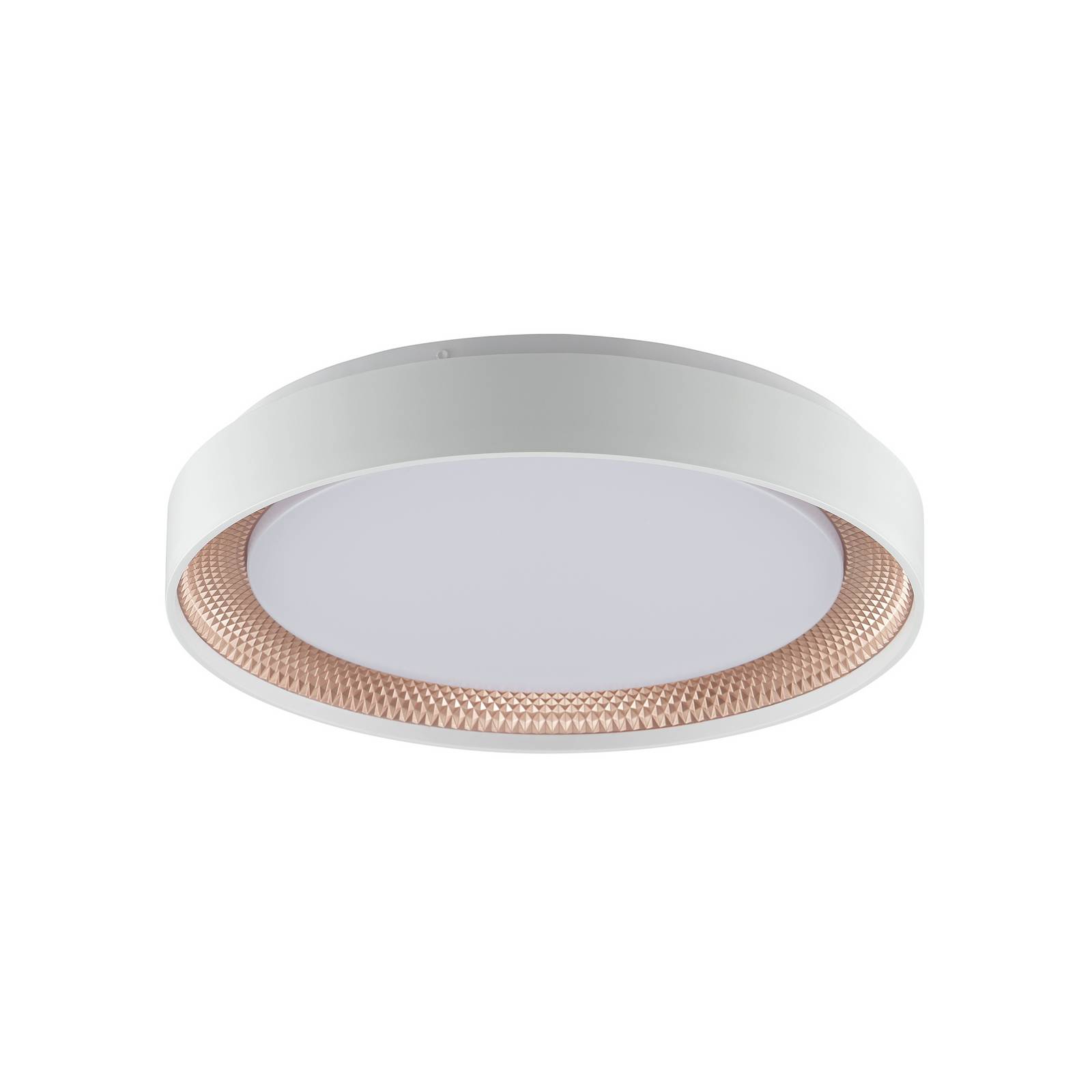 LED-Deckenleuchte Waldo, weiß/roségold, Ø 38,5 cm, CCT, dim.