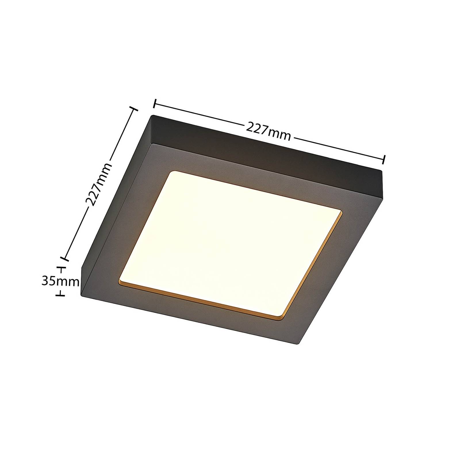 Lampa sufitowa Prios LED Alette, czarna, 18 W, CCT, ściemniana