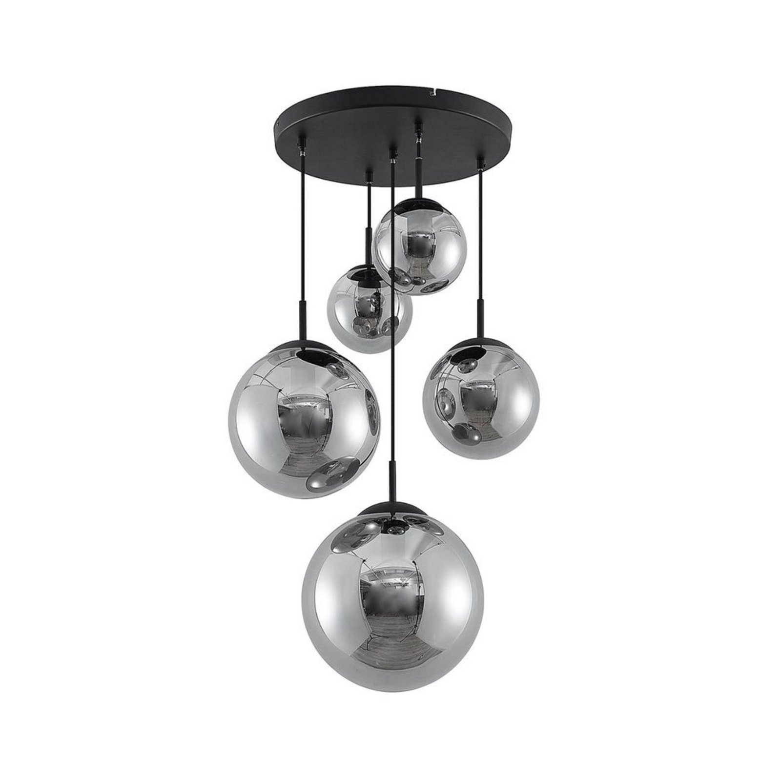 Teeja 5 Cluster Pendant Smoke - Lindby