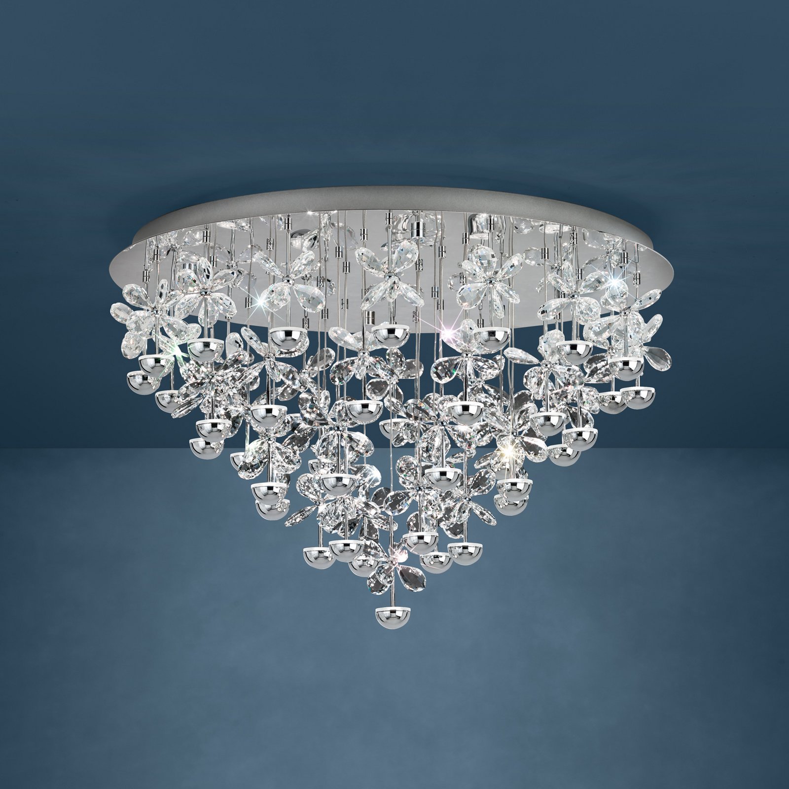 EGLO Stars Of Light LED ceiling lamp Pianopoli chrome Ø 78cm