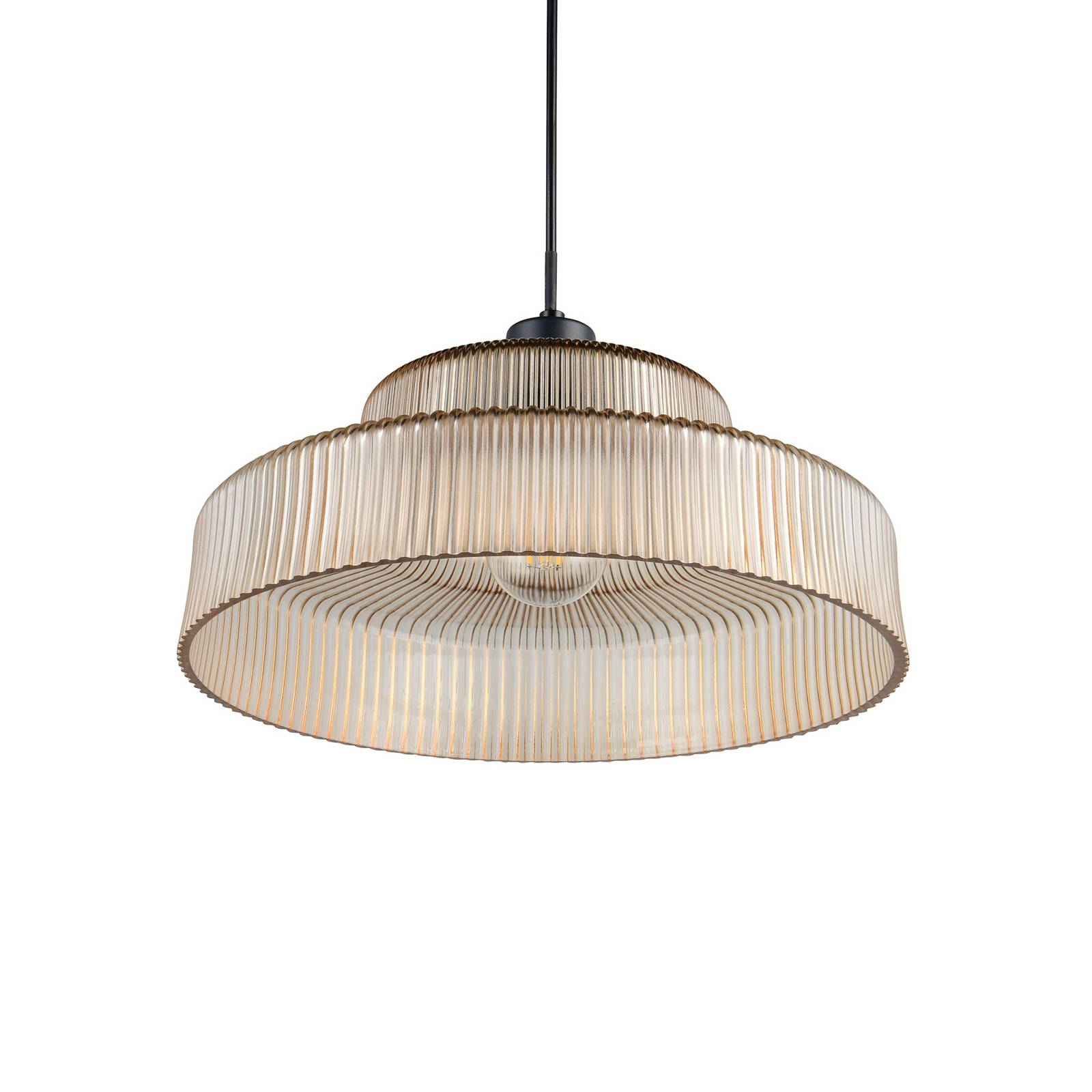 Reality Leuchten Hanglamp Abella, amber, Ø 35 cm, glas, E27