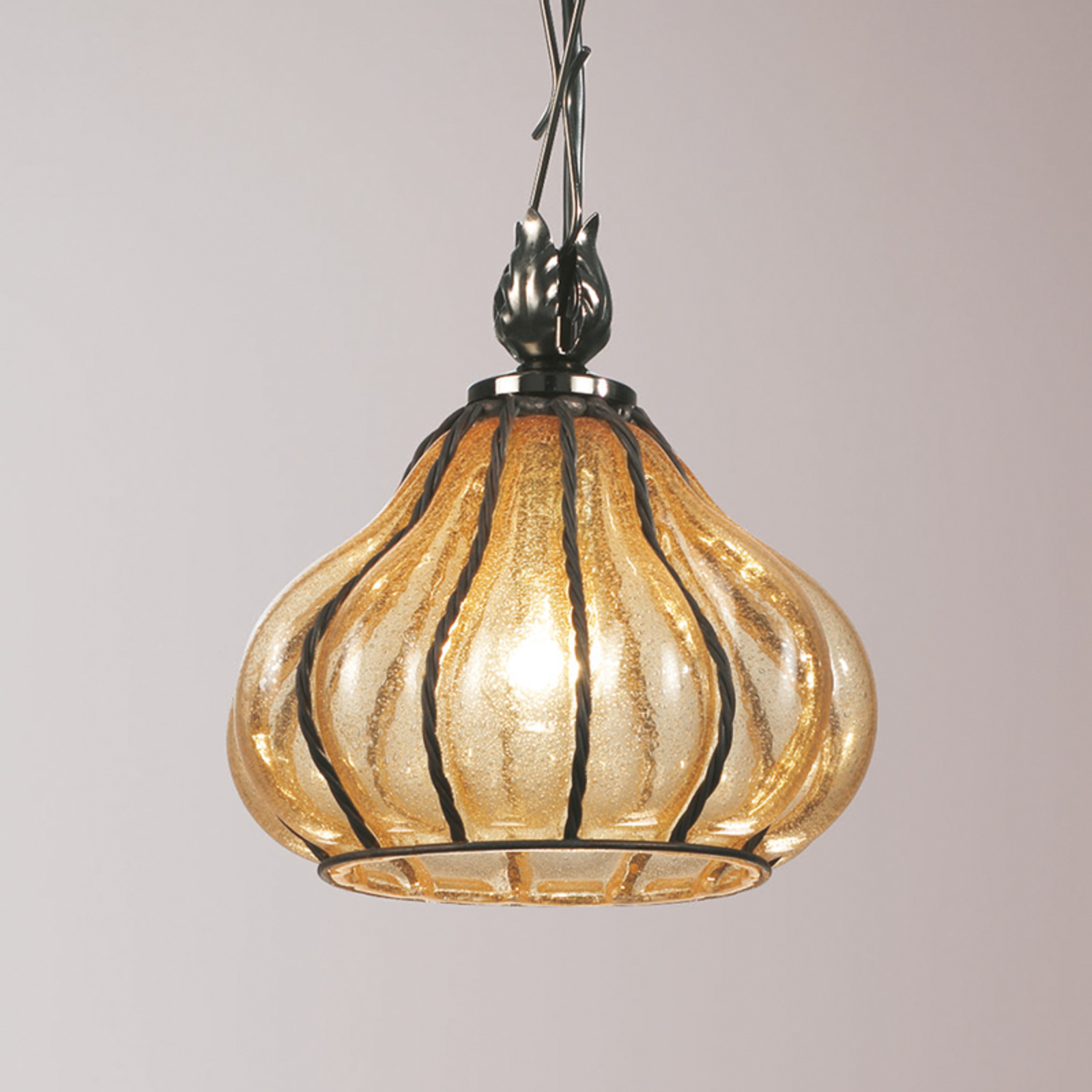 Siru Carro - curved glass hanging light, for Living / Dining Room, stainless steel, glass, E27, 100 W, energy efficiency: A++, H: 20 cm