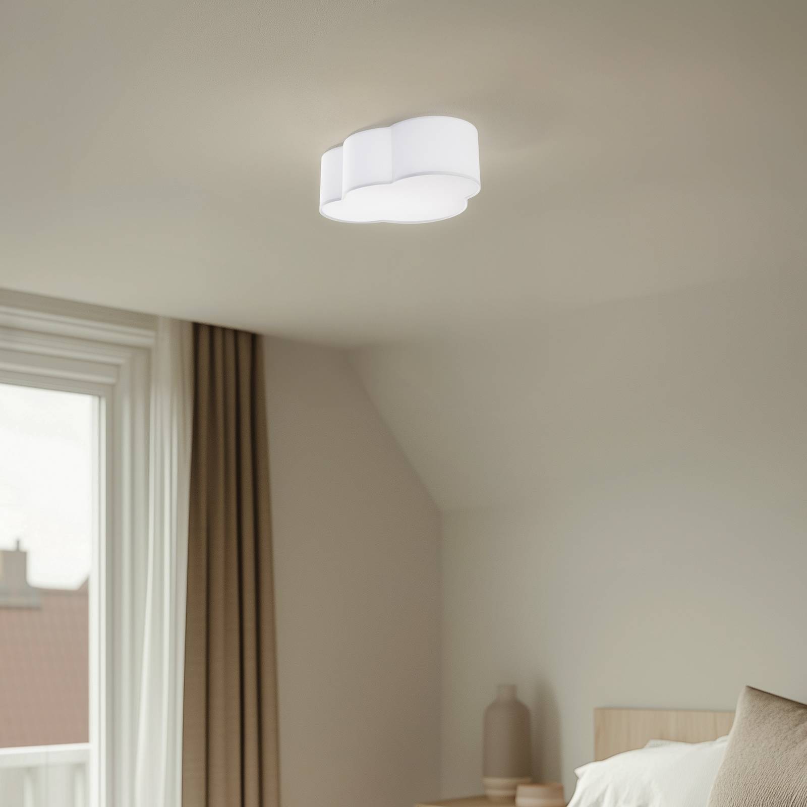 Lampa sufitowa Cloud, tekstylna, 41 x 31 cm, biała