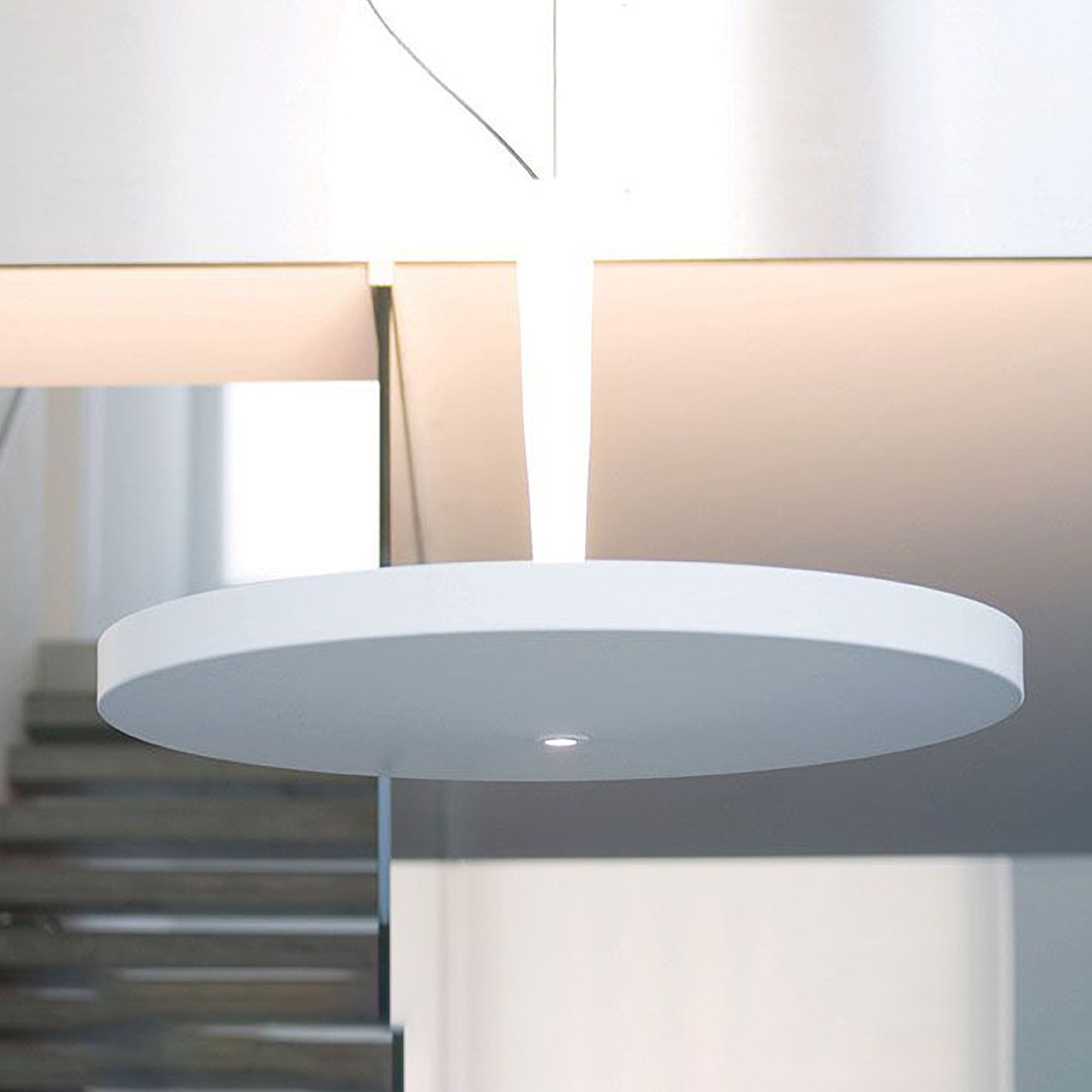 Prandina Equilibre Halo S3 závesná lampa, biela