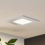 Prios LED-Einbaulampe Helina, silber, IP44, dimmbar