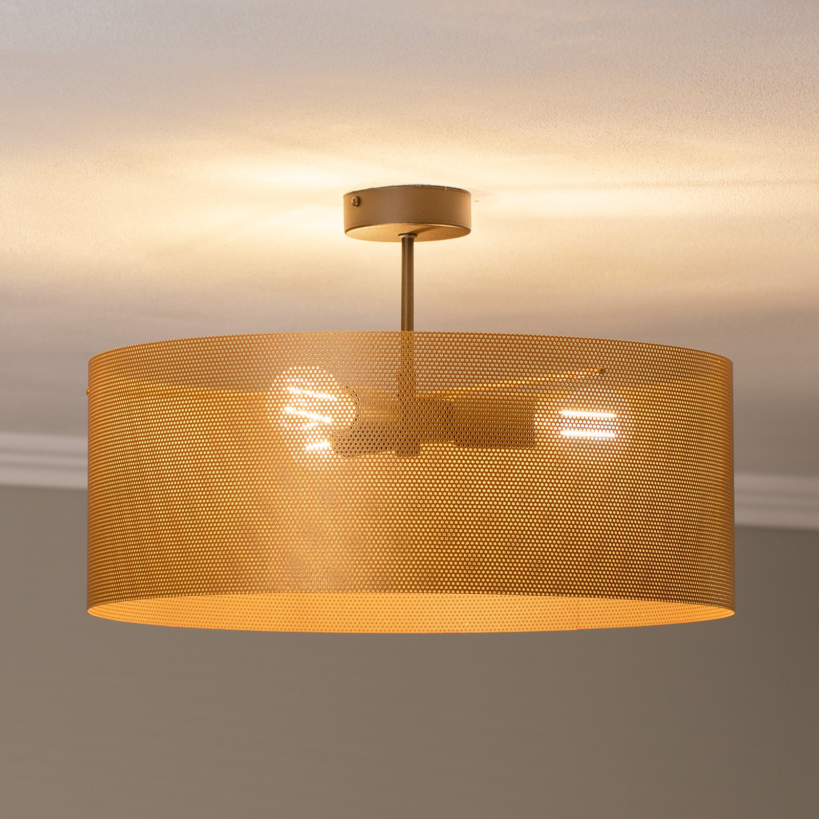 Euluna plafondlamp Zofia, goudkleurig Ø 50 cm