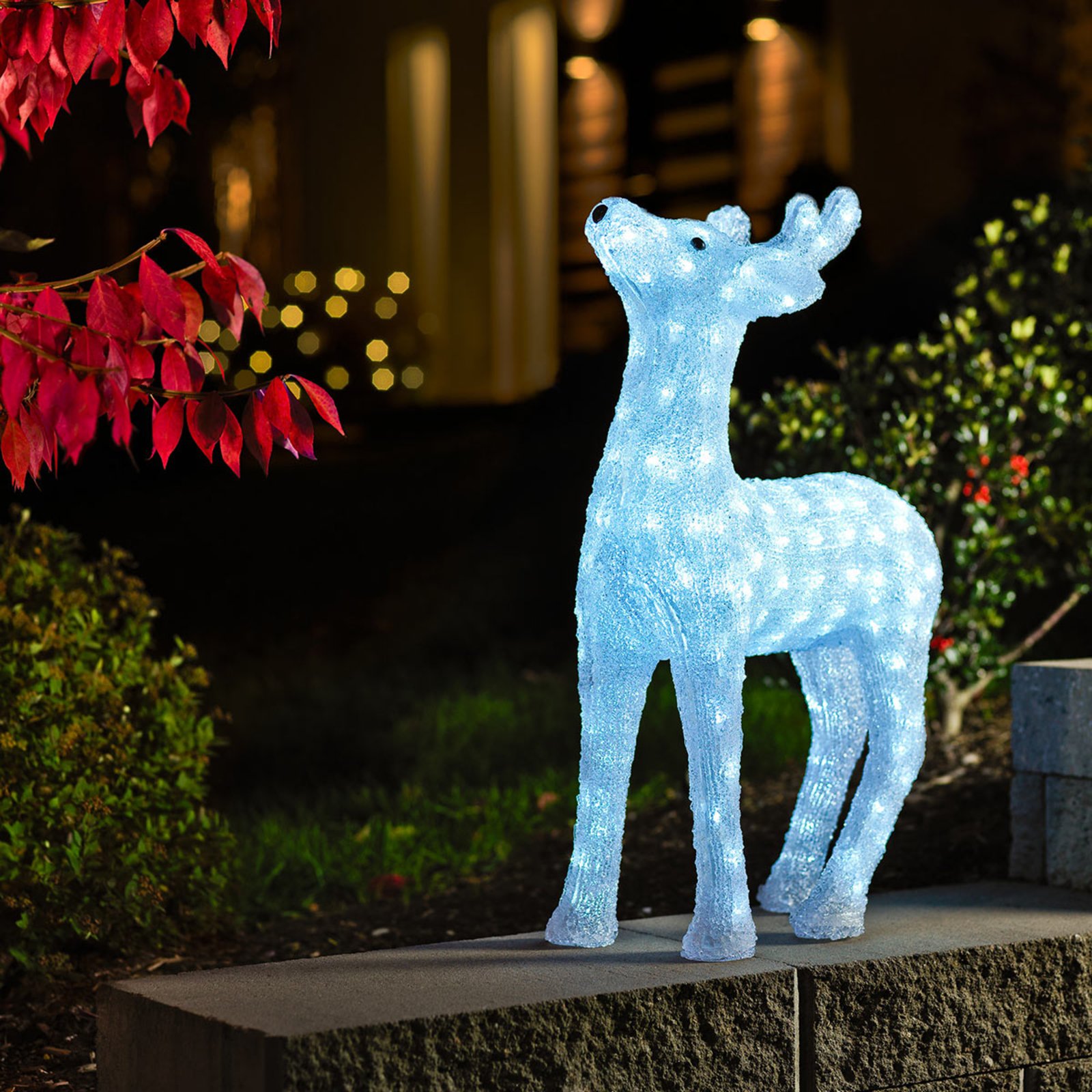 Konstmide Christmas Str?lende LED-reinsdyr til uteomr?det 60 cm - akryl