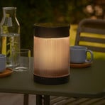Coupar solar table lamp, black, plastic, IP44