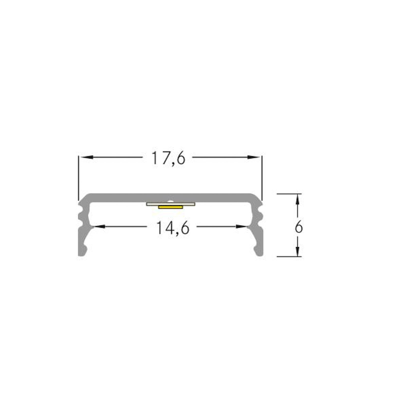 BRUMBERG One Perfil LED para montaje en superficie, aluminio, plano, 1