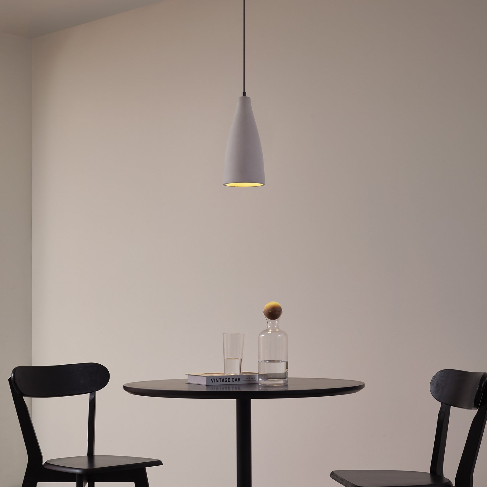 Lindby Lámpara colgante Sanne, gris, hormigón, Ø 15 cm, E27