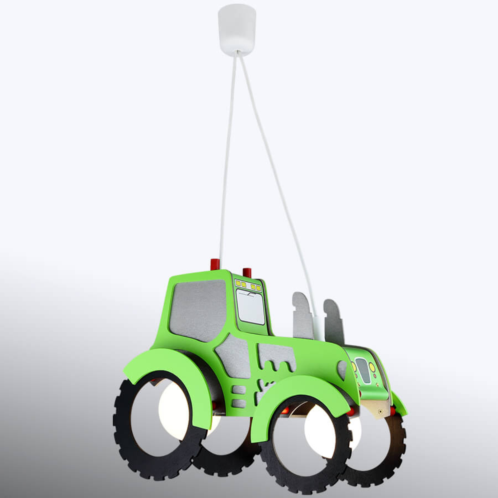 Tractor pendant light for a child’s room
