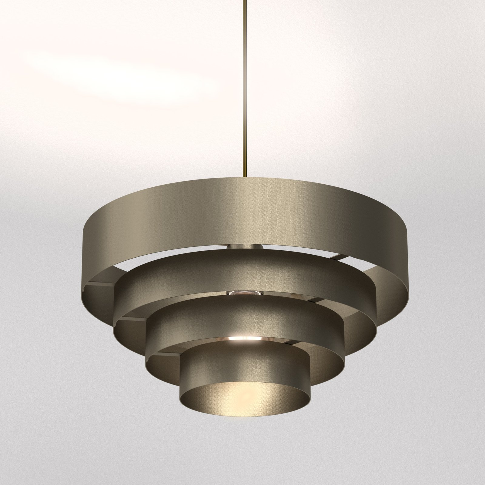 Rings pendant light, titanium-coloured, steel, 1 x E27