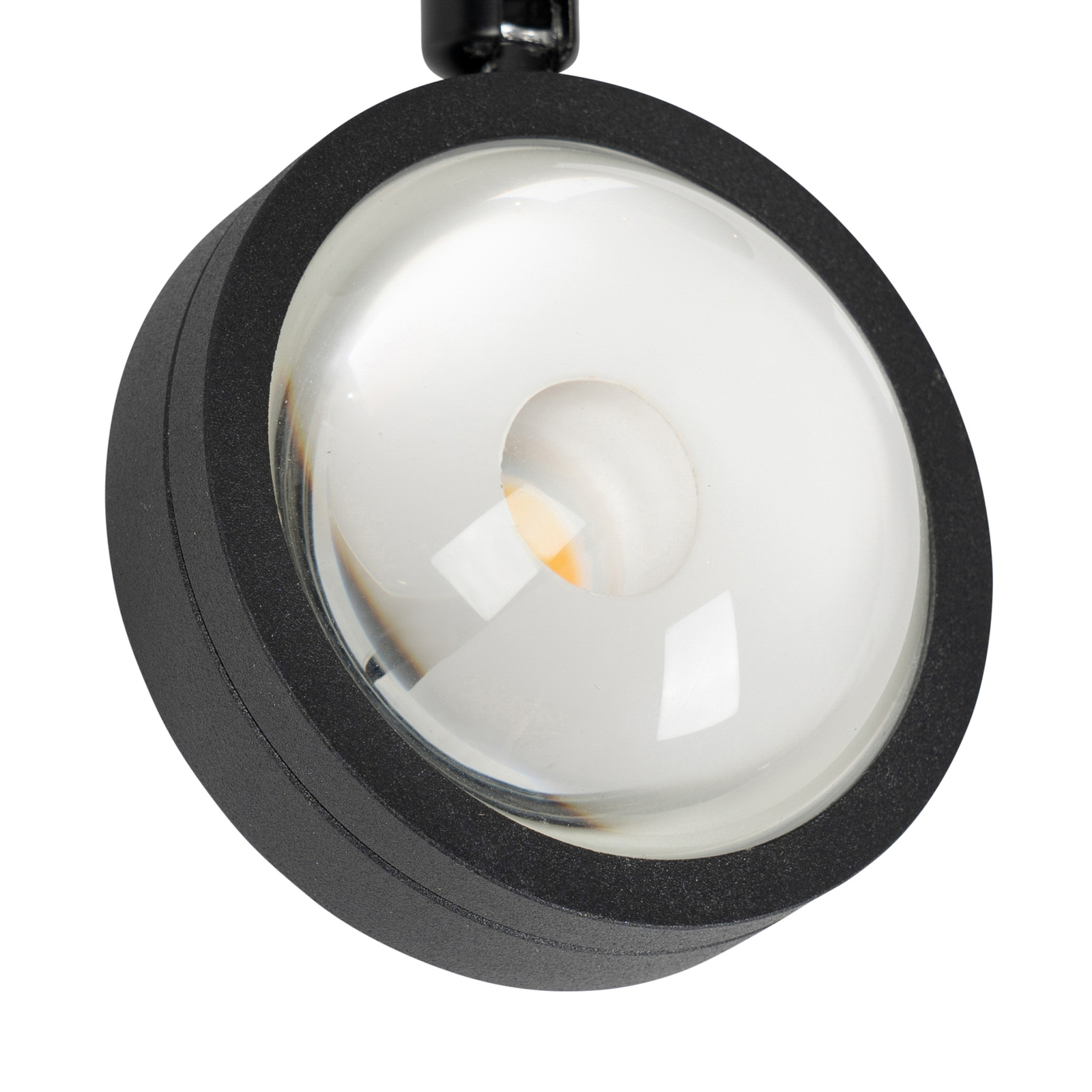 Lindby LED reflektor 48 V Lumaro, černý, Ø 7,3 cm, hliník