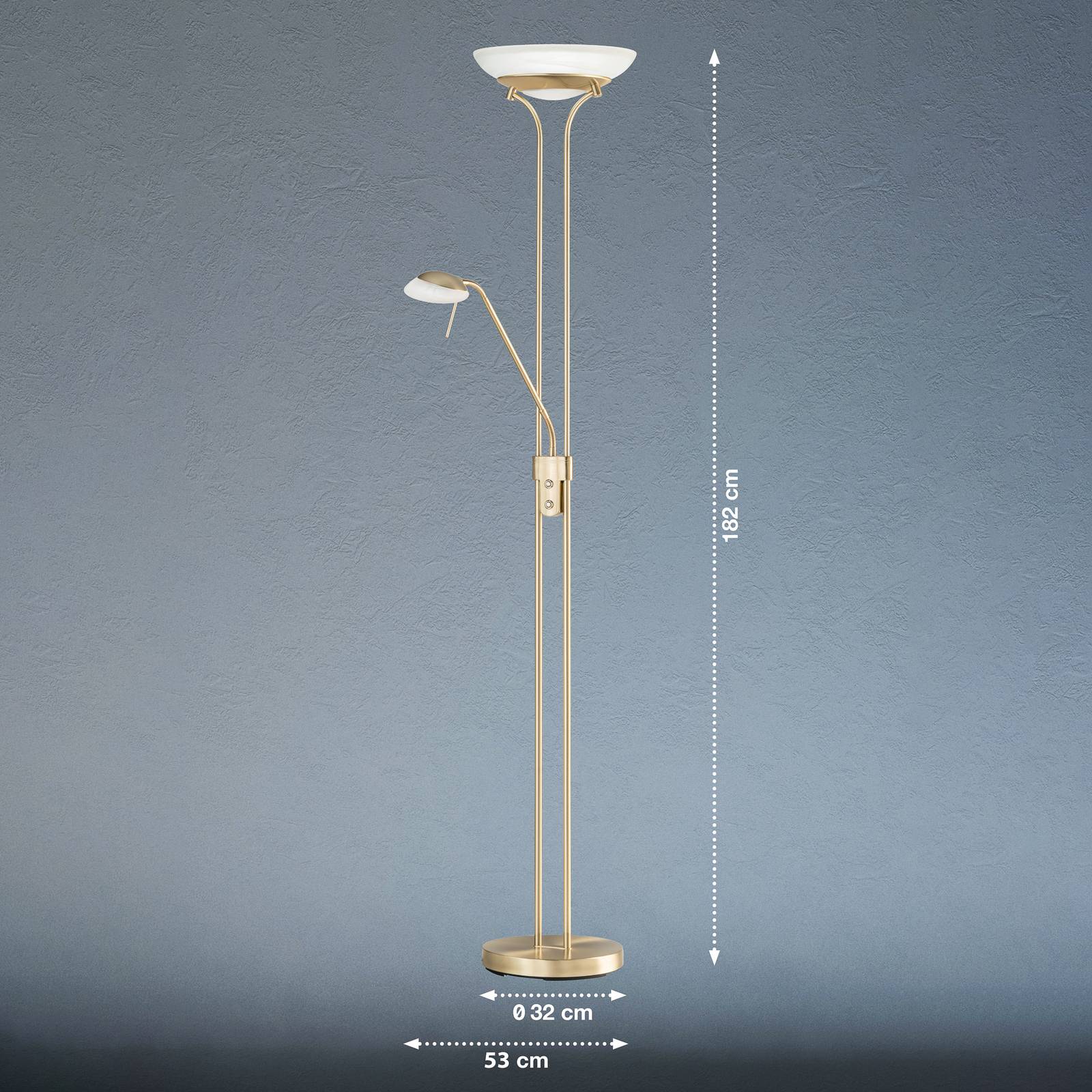 FISCHER & HONSEL Lampe sur pied LED Pool, couleur laiton, hauteur 182 cm, à 2 lampes.