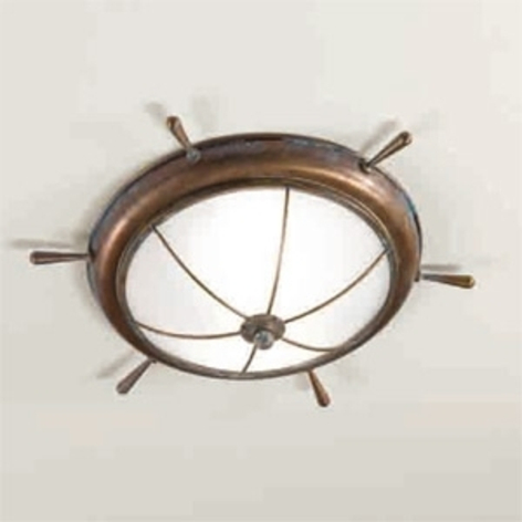 Maritim plafondlampa Libeccio, glänsande bronserad