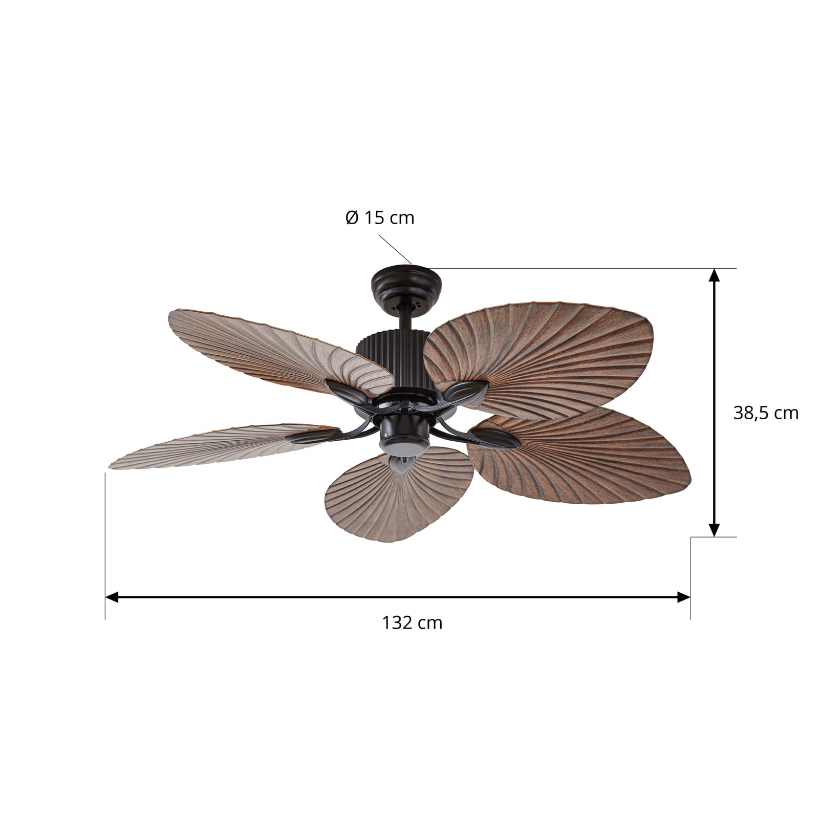 Ventilateur de plafond Silvaris, bois, courant continu, silencieux, Ø 132 cm,