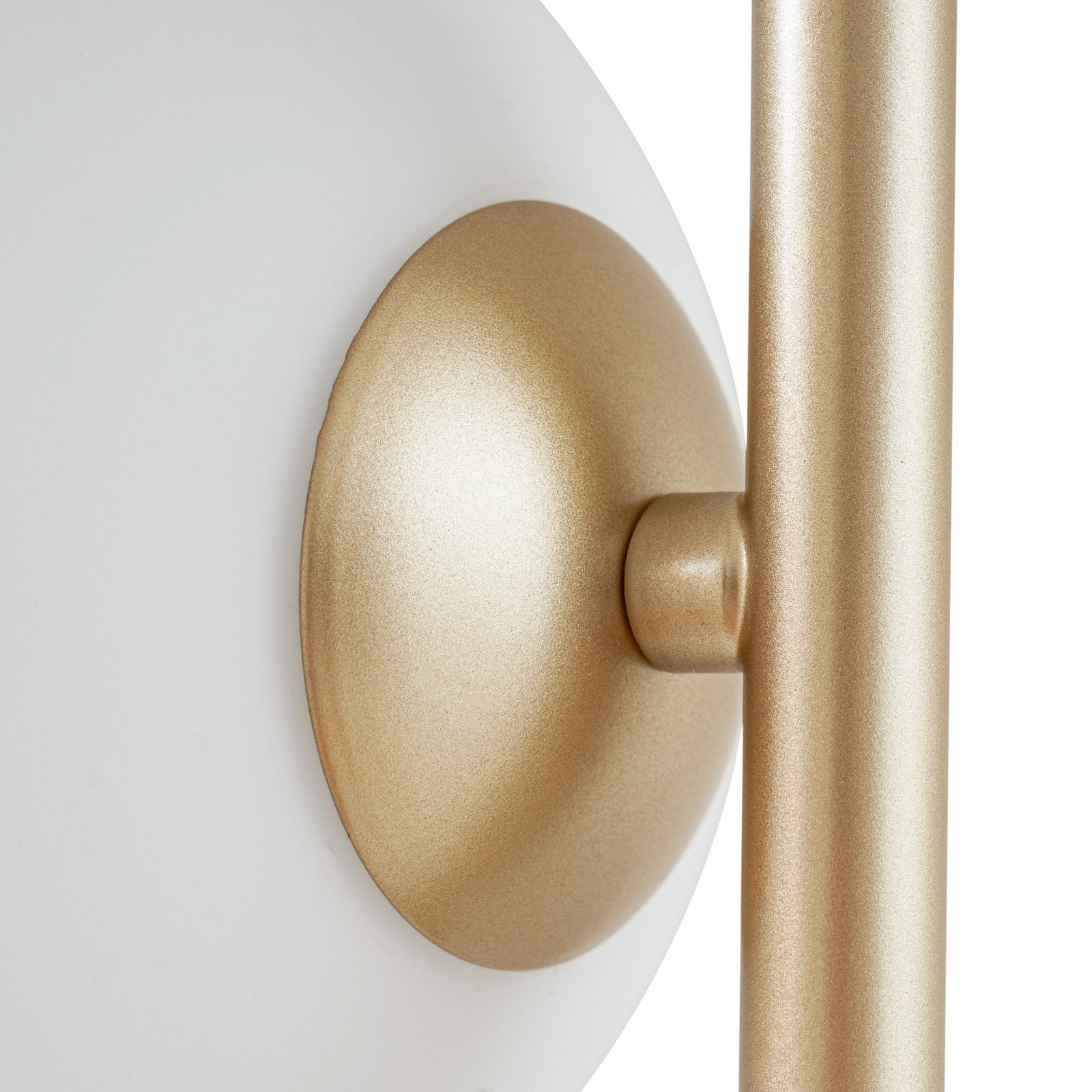 Lucande Floor lamp, opal/gold, metal