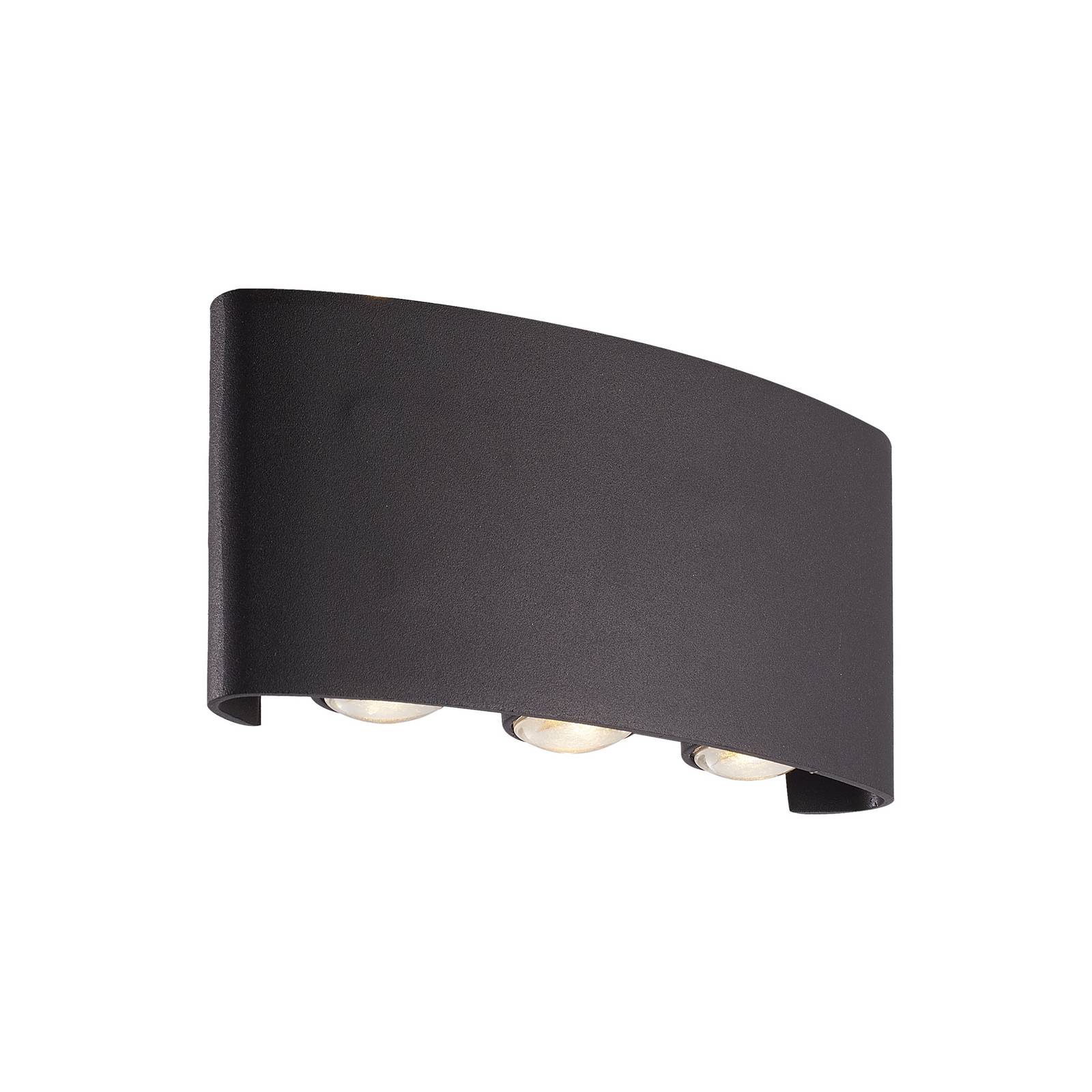 LED-Außenwandlampe Shadows, Breite 18 cm, schwarz, Metall