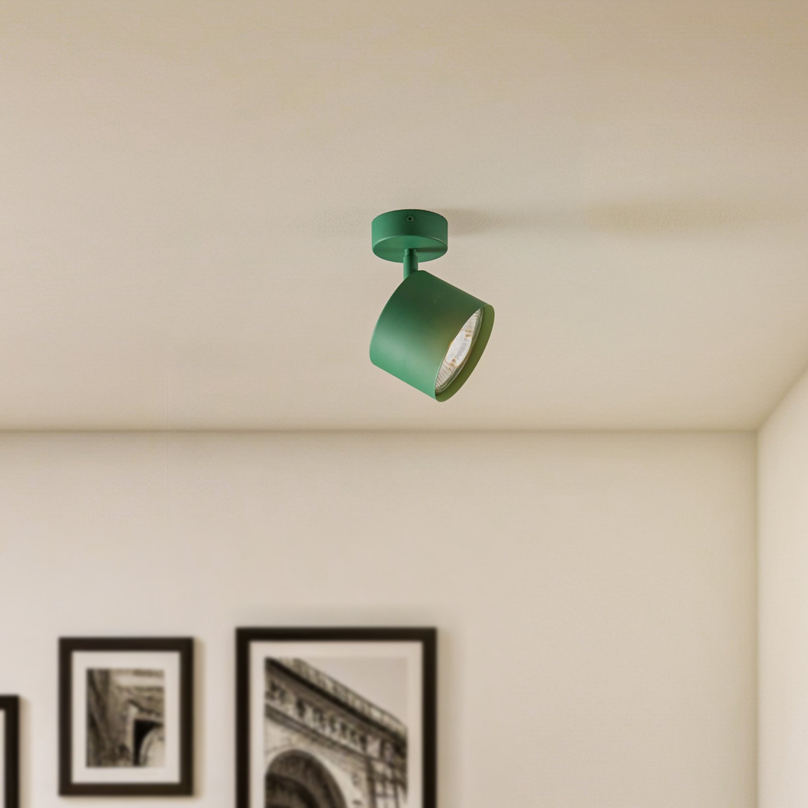 Spot pour plafond Chloe réglable à 1 lampe, vert