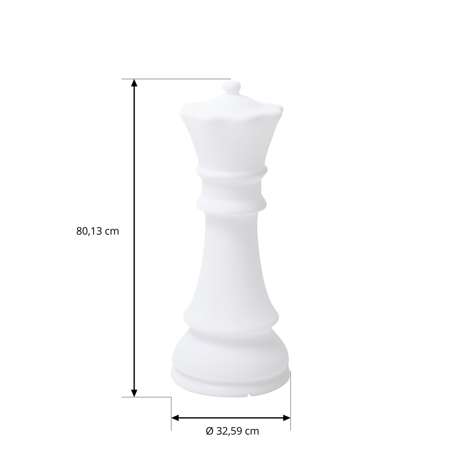 Lucande LED vloerlamp Gambi, schaakstuk ‘dame’, CCT, IP44 Lucande LED vloerlamp Gambi, schaakstuk ‘dame’, CCT, IP44