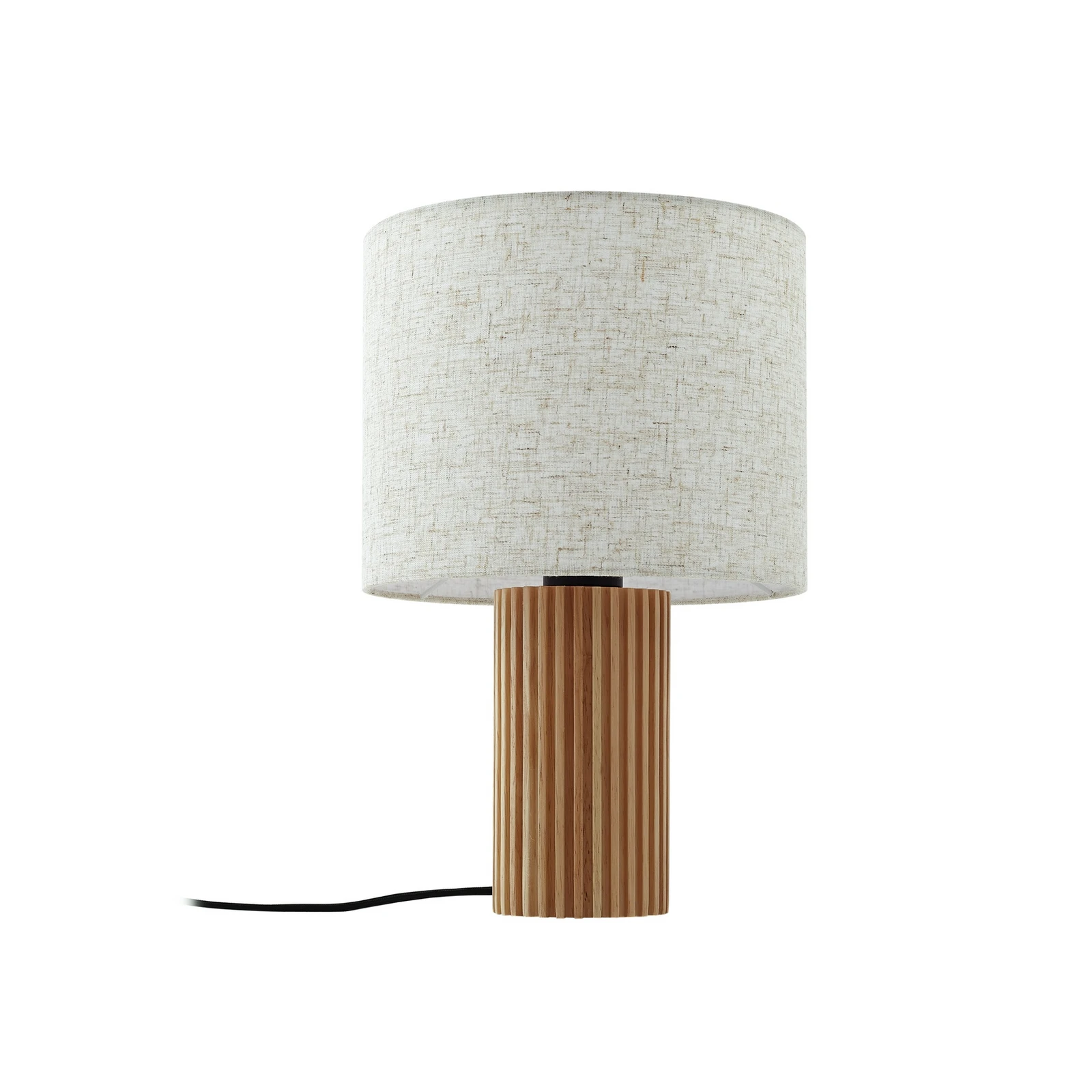 Lindby stolová lampa Kimiko, výška 38 cm, drevo, textil