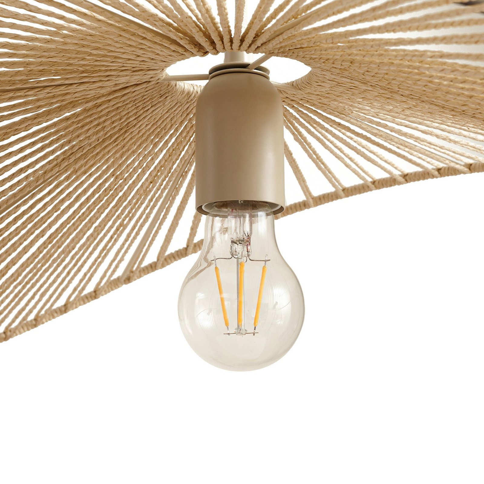 Lindby suspension Valdorin, beige, papier, longueur 75 cm