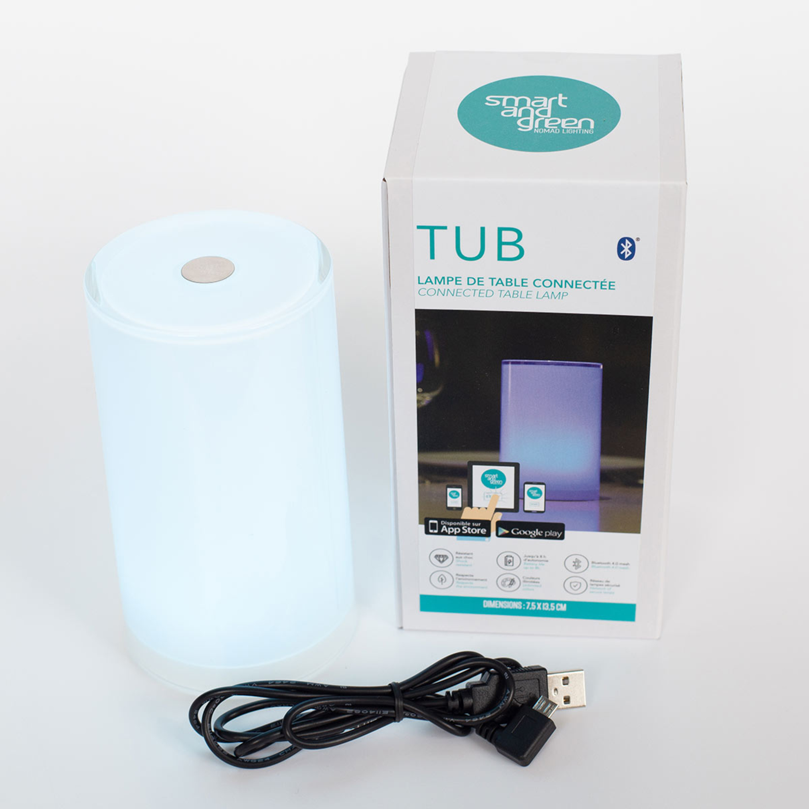 Kabellose Tischleuchte Tub App-steuerbar, RGBW